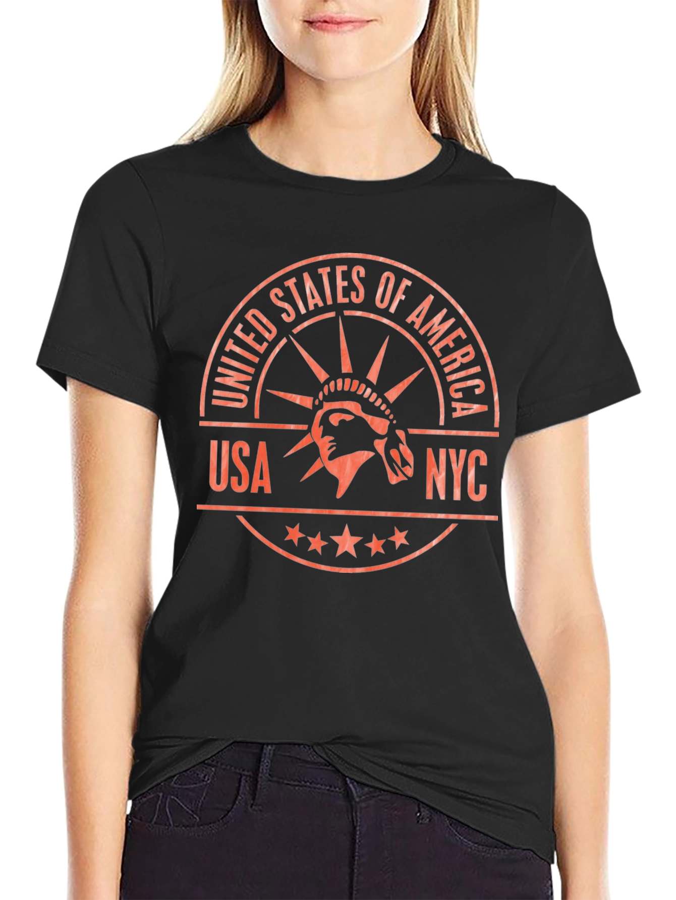 USA NYC Statue of Liberty Graphic T-Shirt