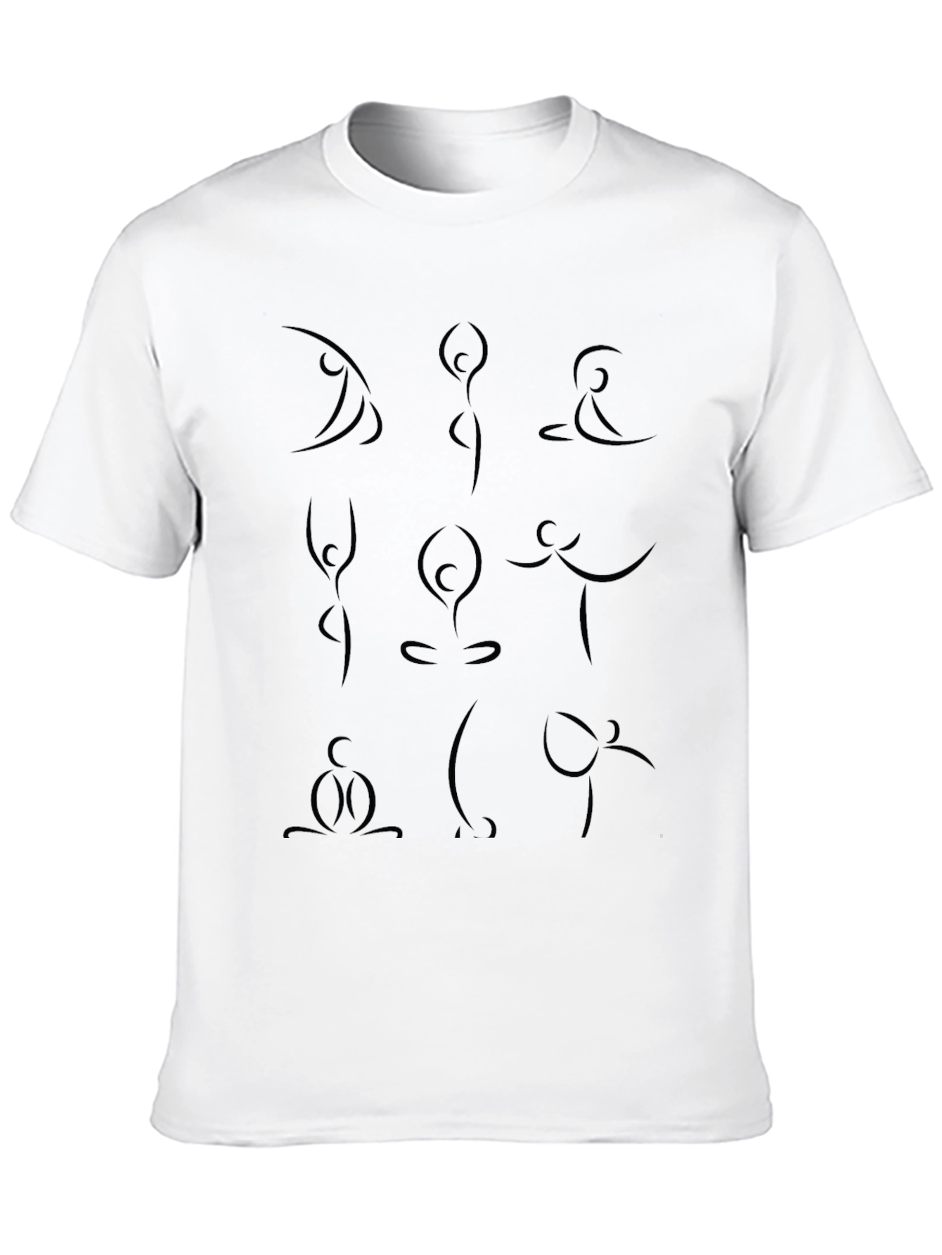 Yoga Pose Silhouette Graphic Black T-Shirt