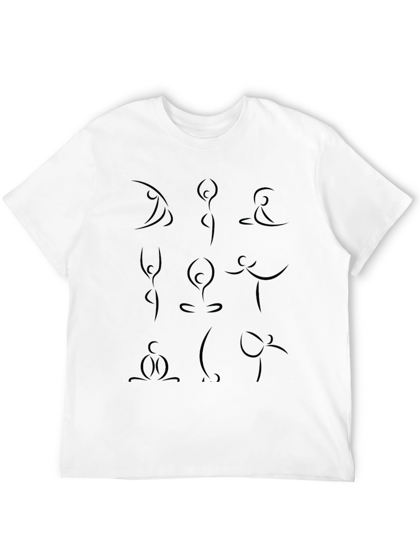 Yoga Pose Silhouette Graphic Black T-Shirt