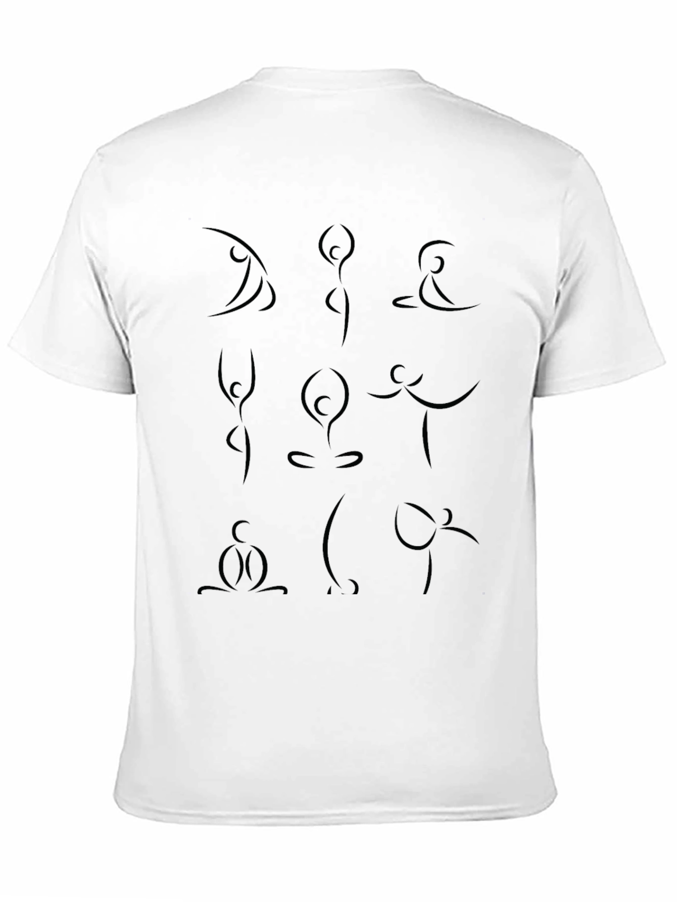 Yoga Pose Silhouette Graphic Black T-Shirt