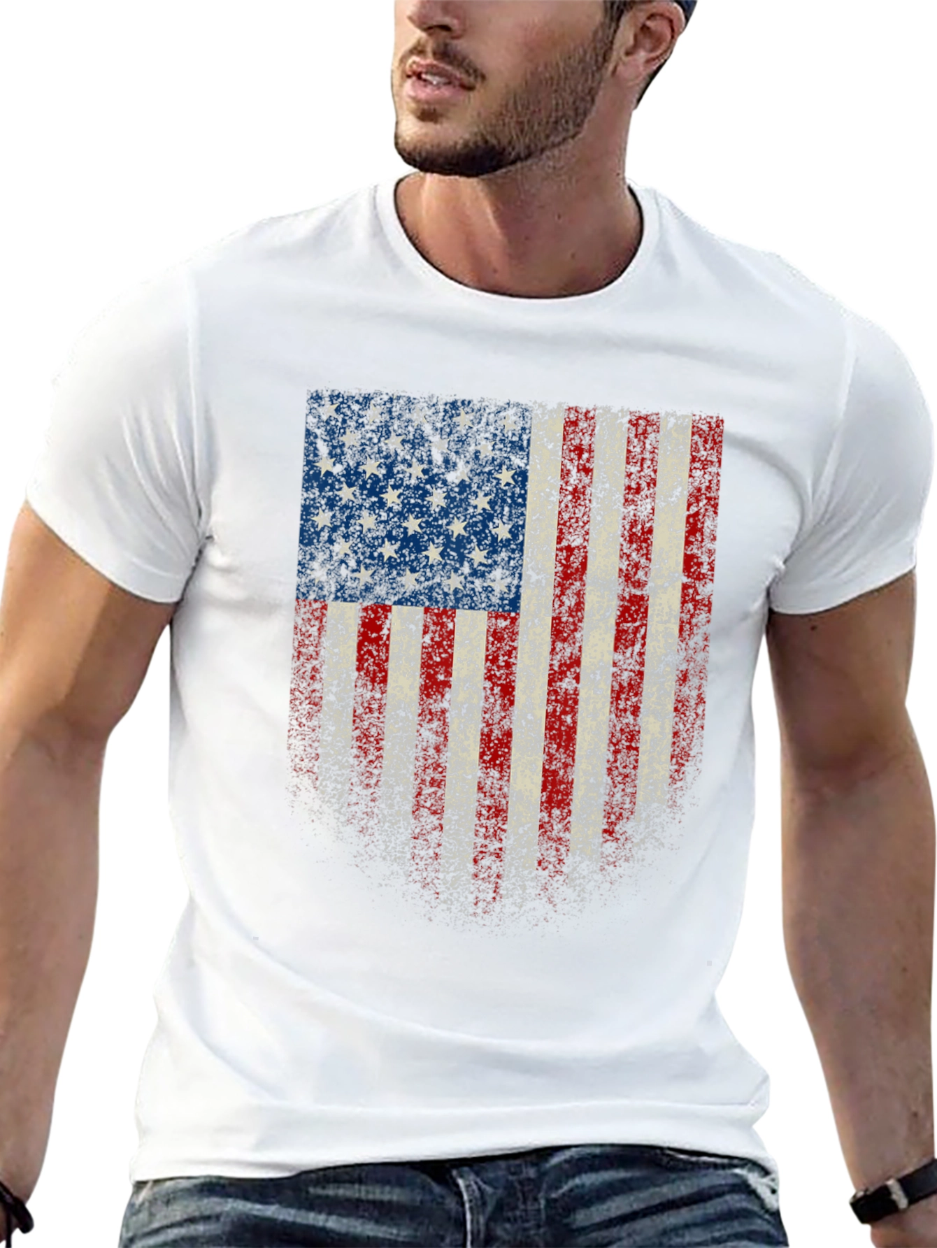 USA Flag Distressed T-Shirt