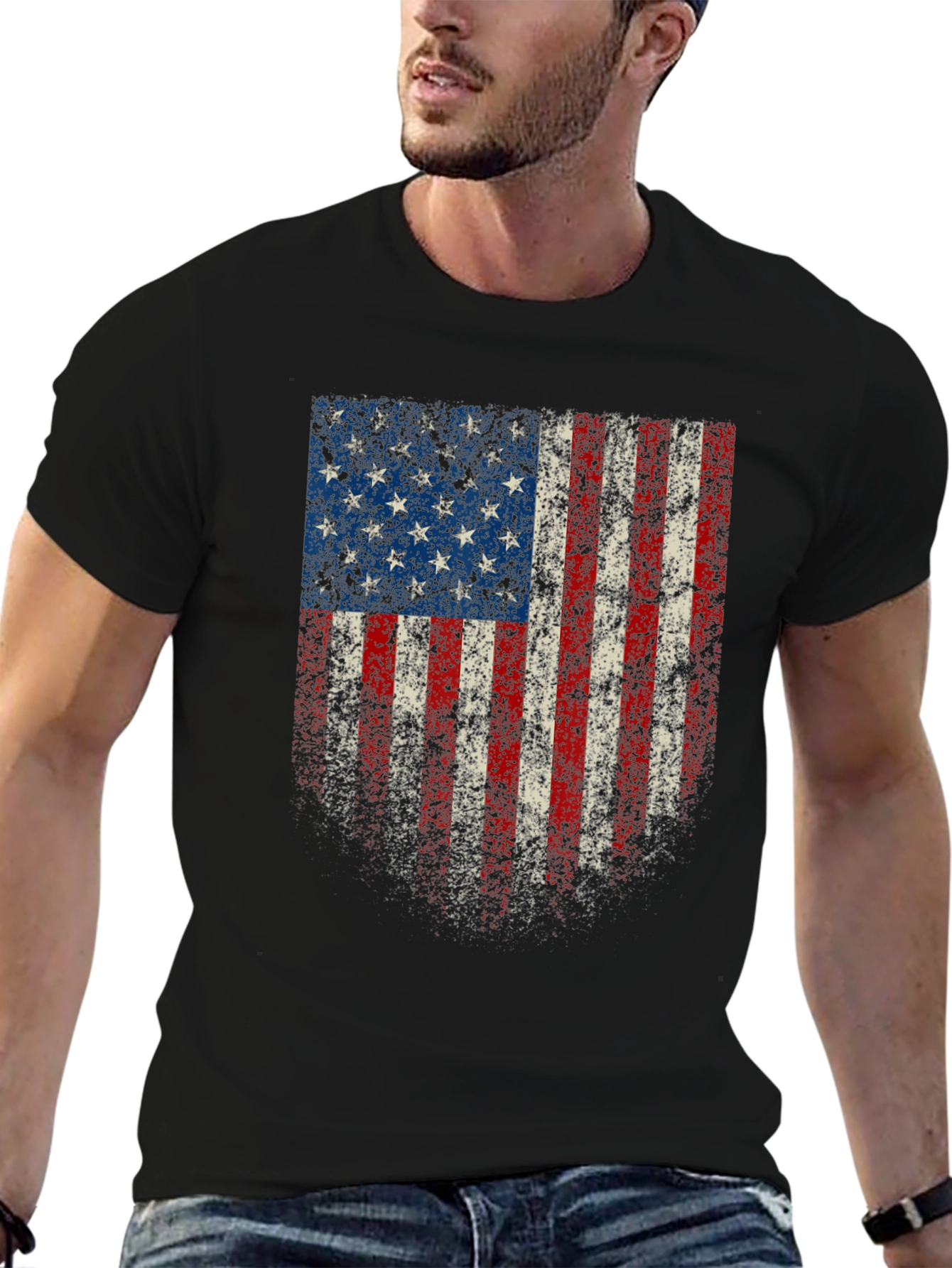 USA Flag Distressed T-Shirt