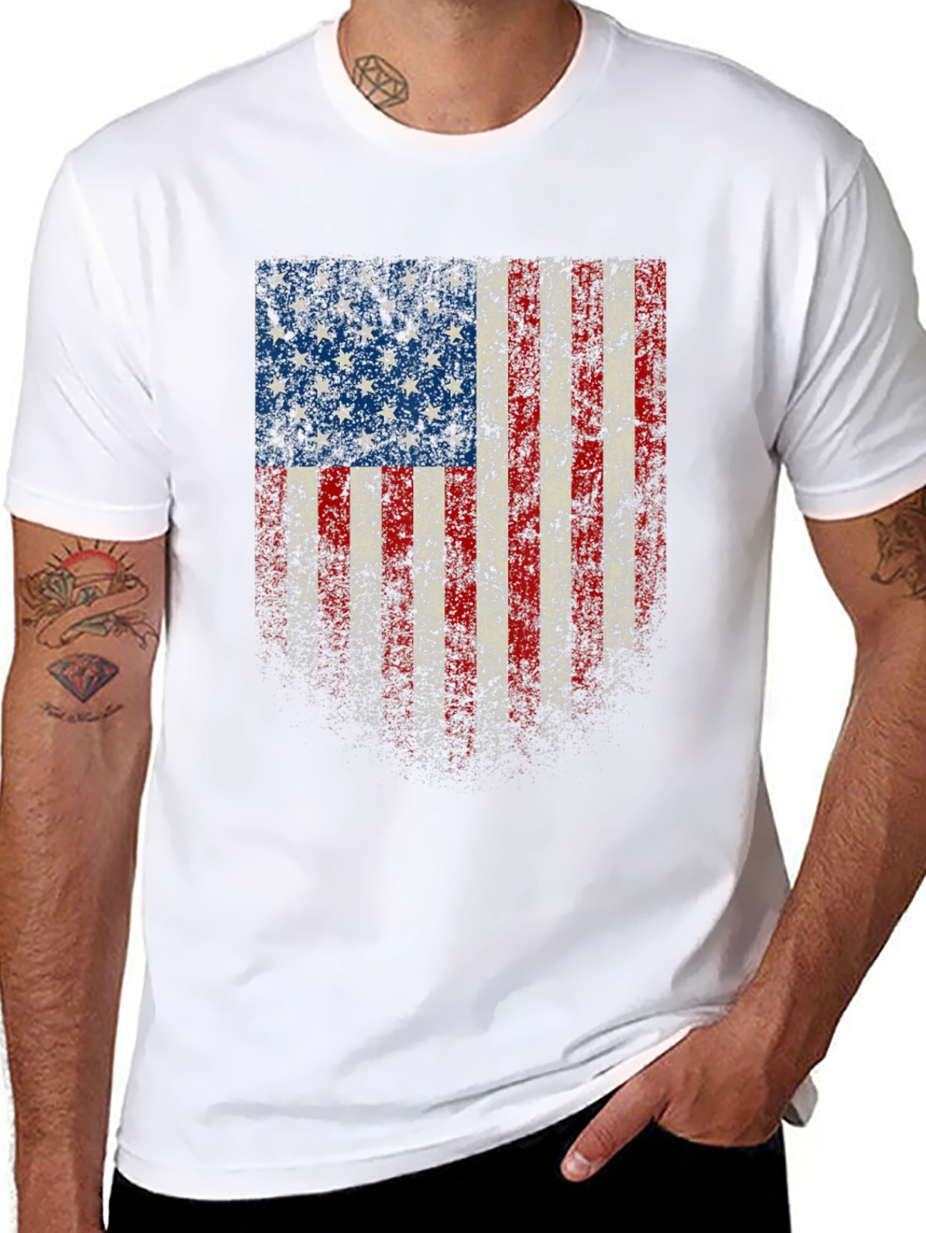 USA Flag Distressed T-Shirt