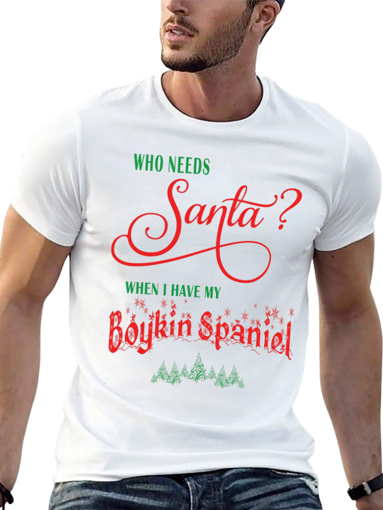 Who Needs Santa Boykin Spaniel Christmas T-Shirt