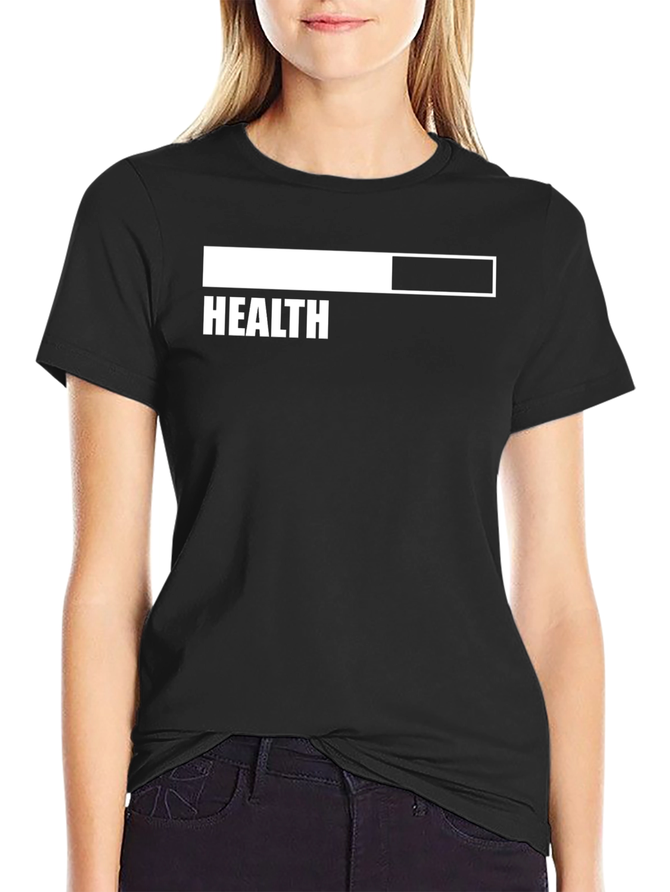 Health Loading Bar Mens Black T-Shirt
