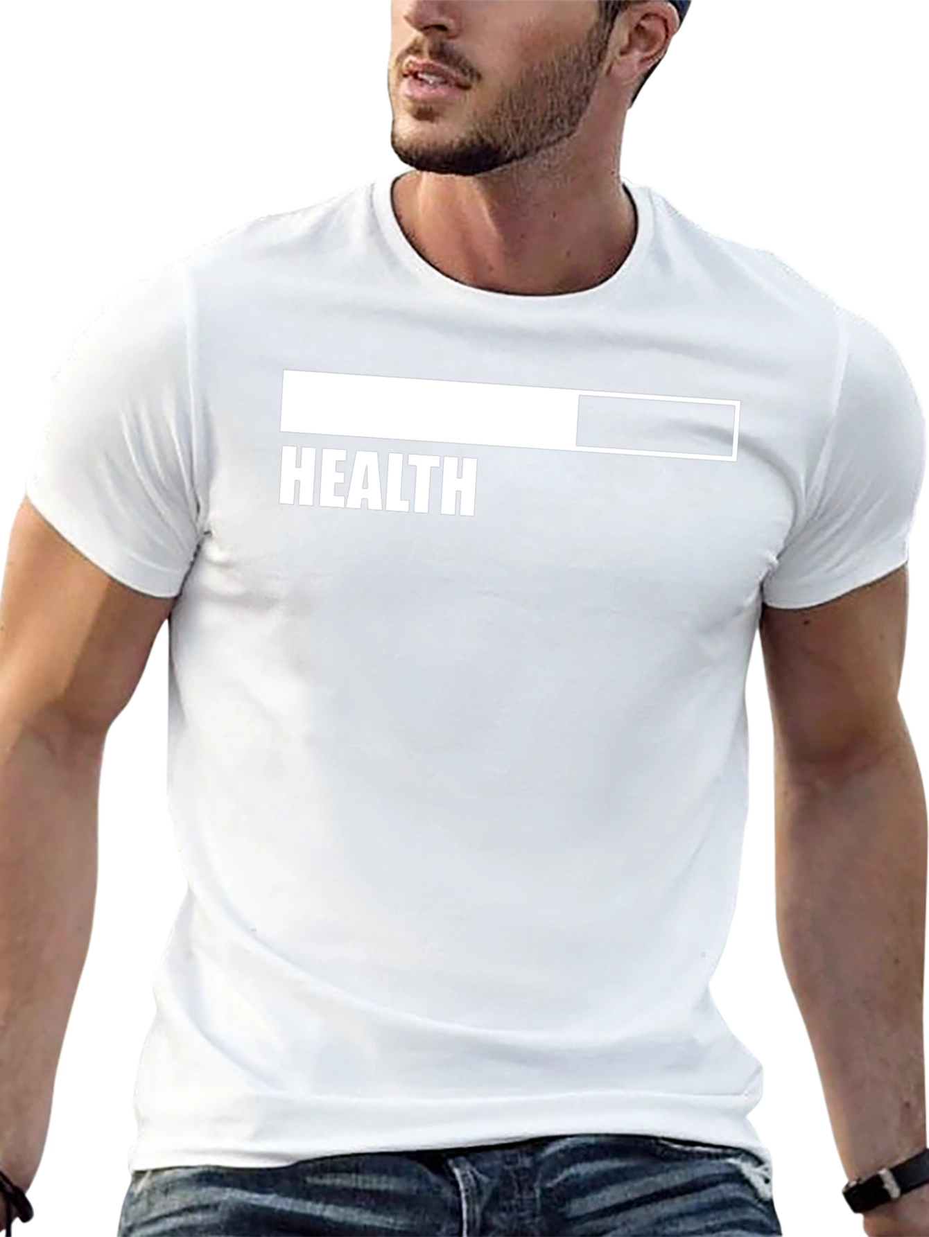 Health Loading Bar Mens Black T-Shirt