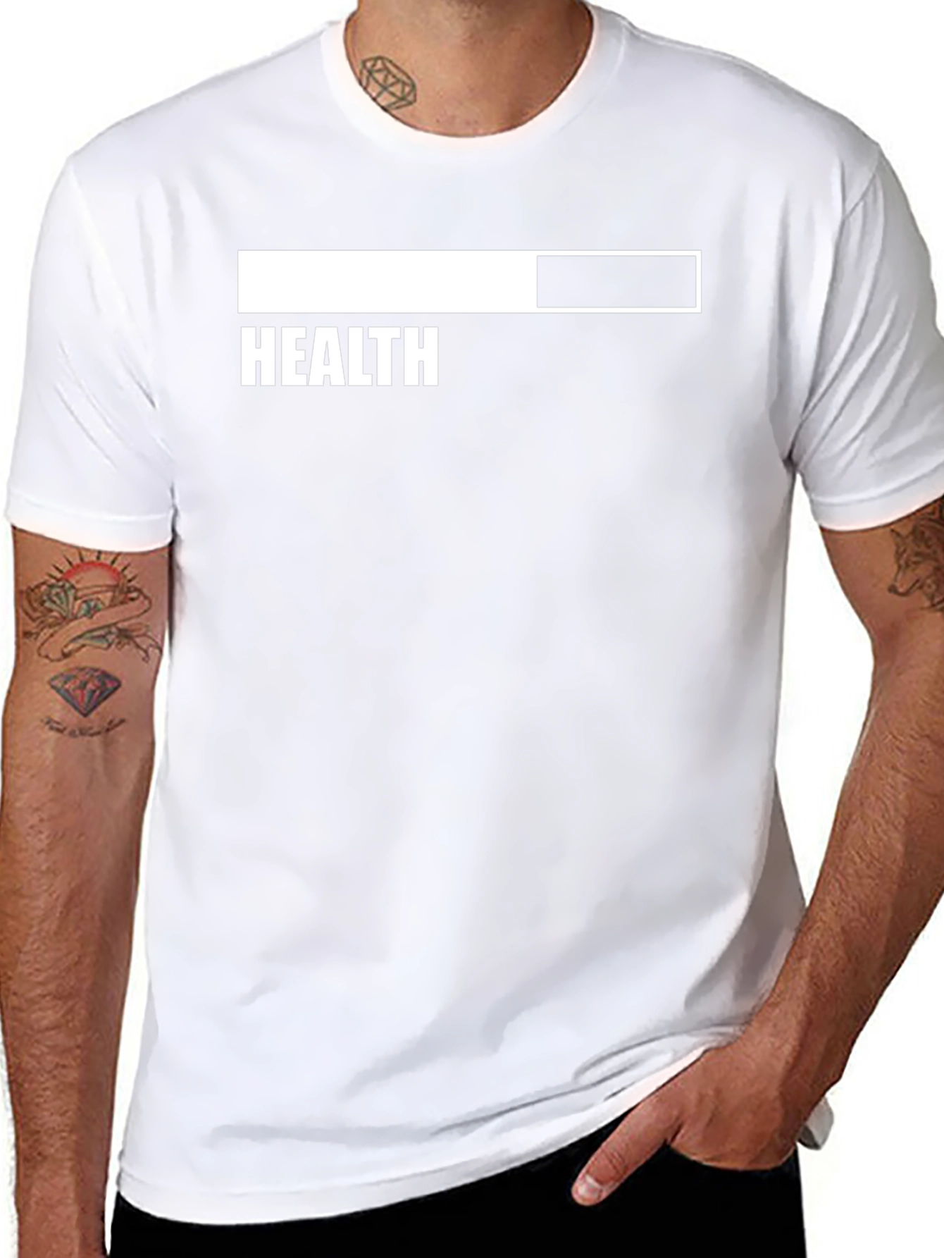 Health Loading Bar Mens Black T-Shirt
