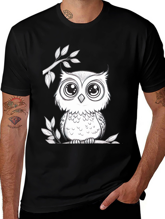 Owl Graphic T-Shirt - Black