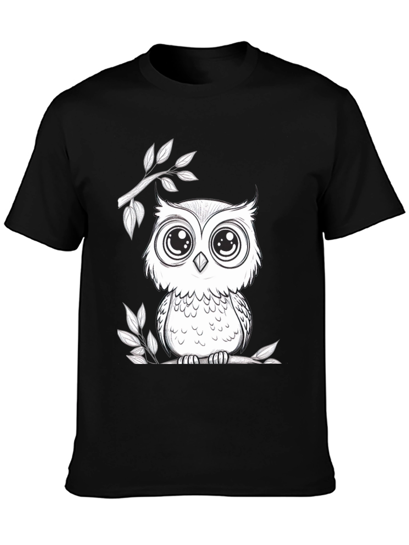 Owl Graphic T-Shirt - Black