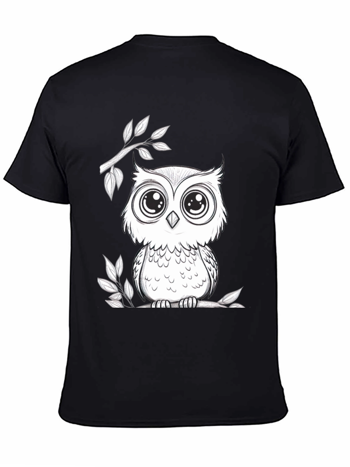 Owl Graphic T-Shirt - Black