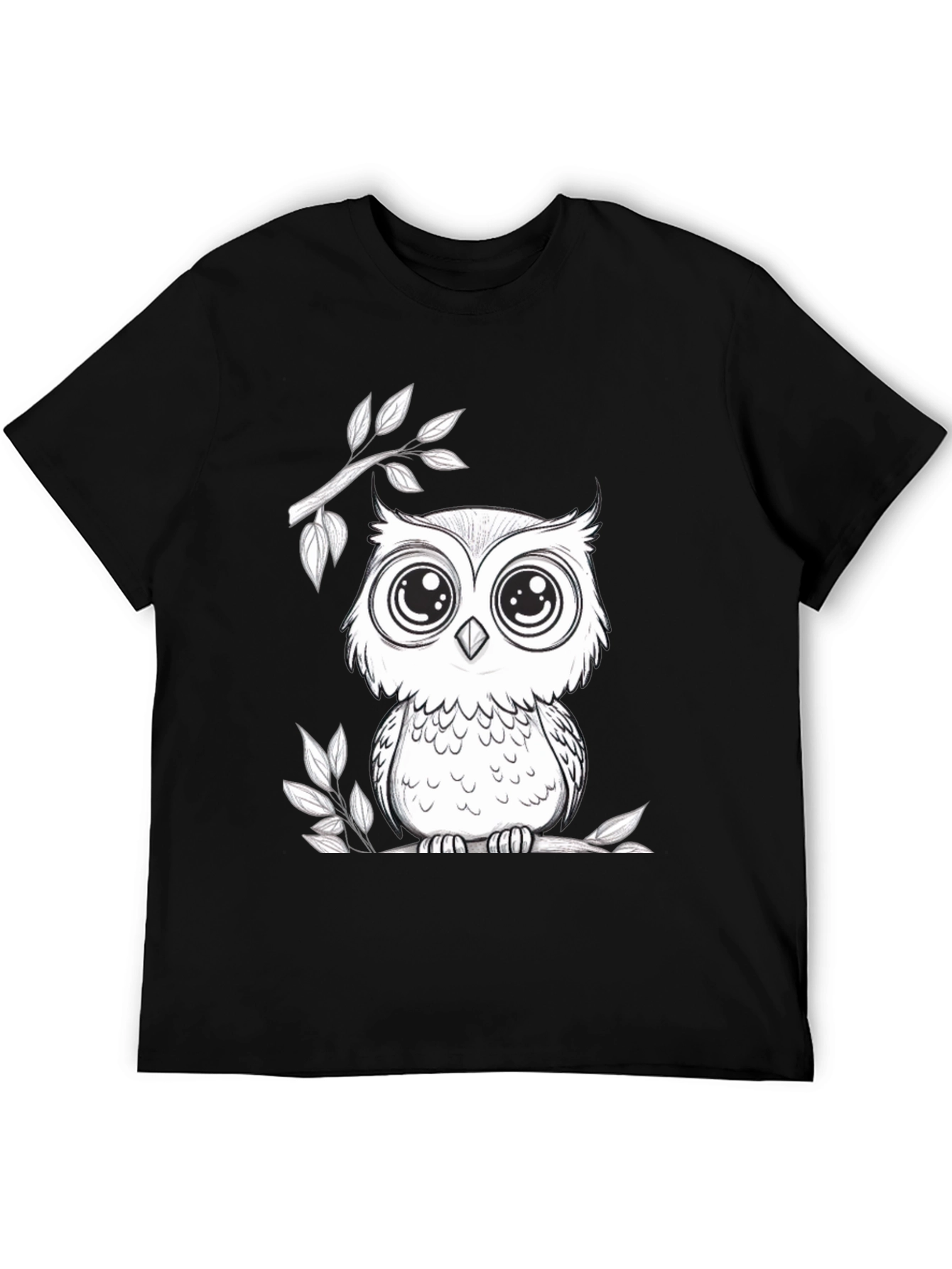 Owl Graphic T-Shirt - Black