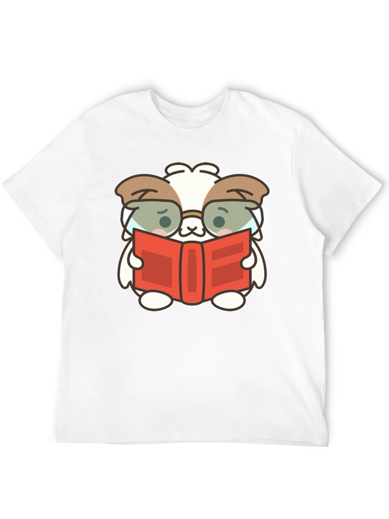 Cute Book Reading Dog T-Shirt - Black