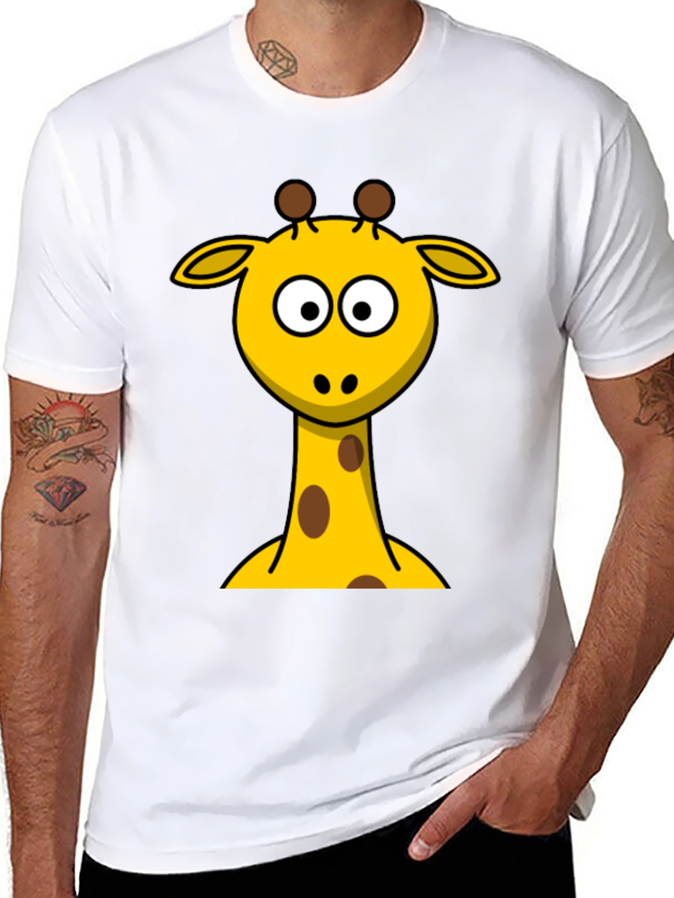 Giraffe Graphic Tee - Fun Animal Cartoon T-Shirt