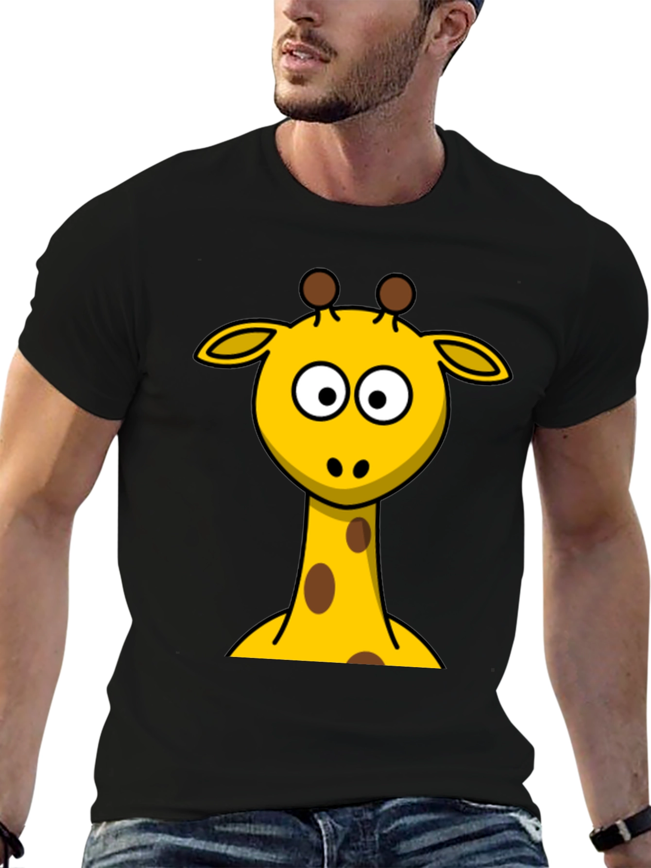 Giraffe Graphic Tee - Fun Animal Cartoon T-Shirt