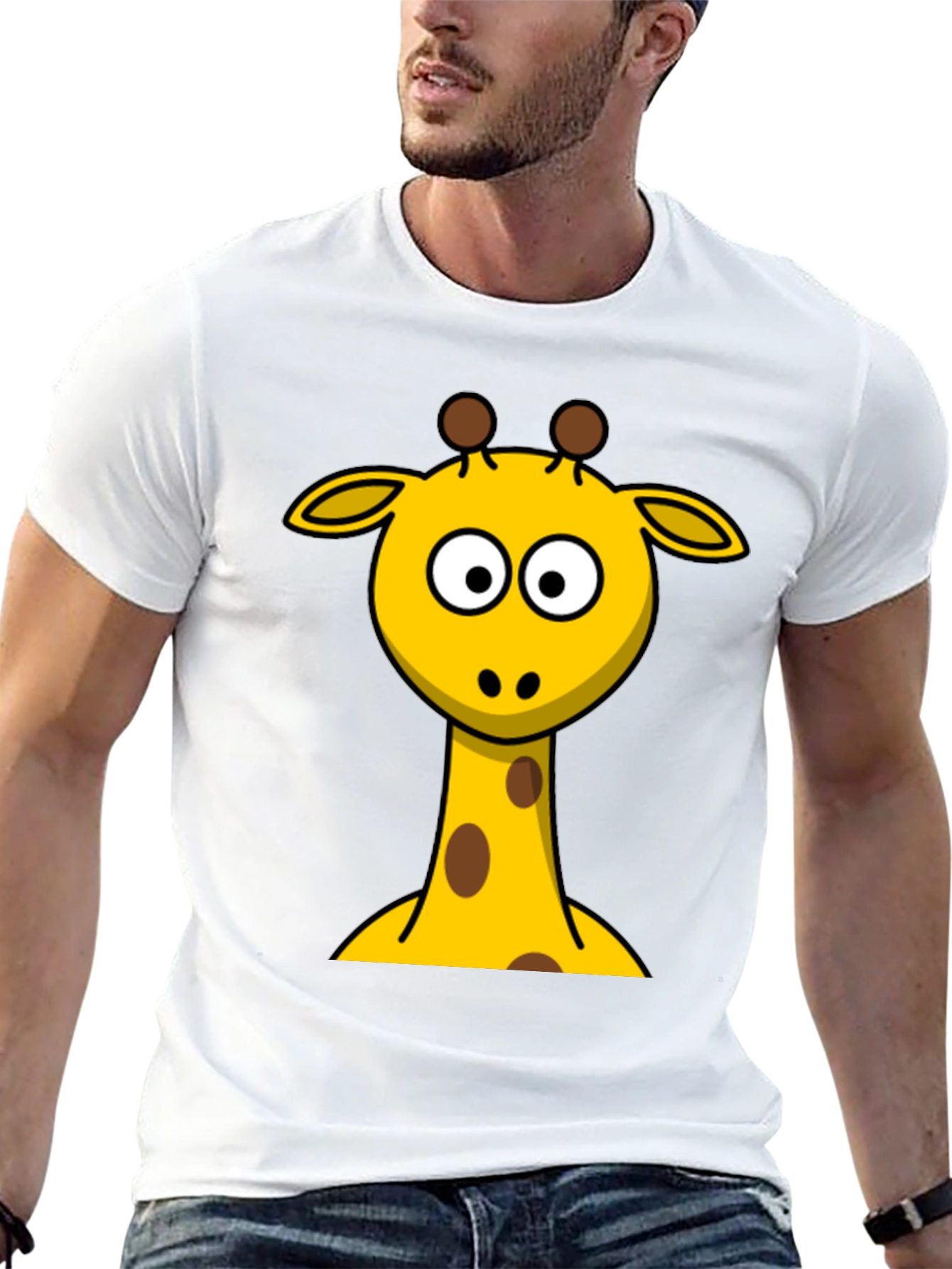 Giraffe Graphic Tee - Fun Animal Cartoon T-Shirt