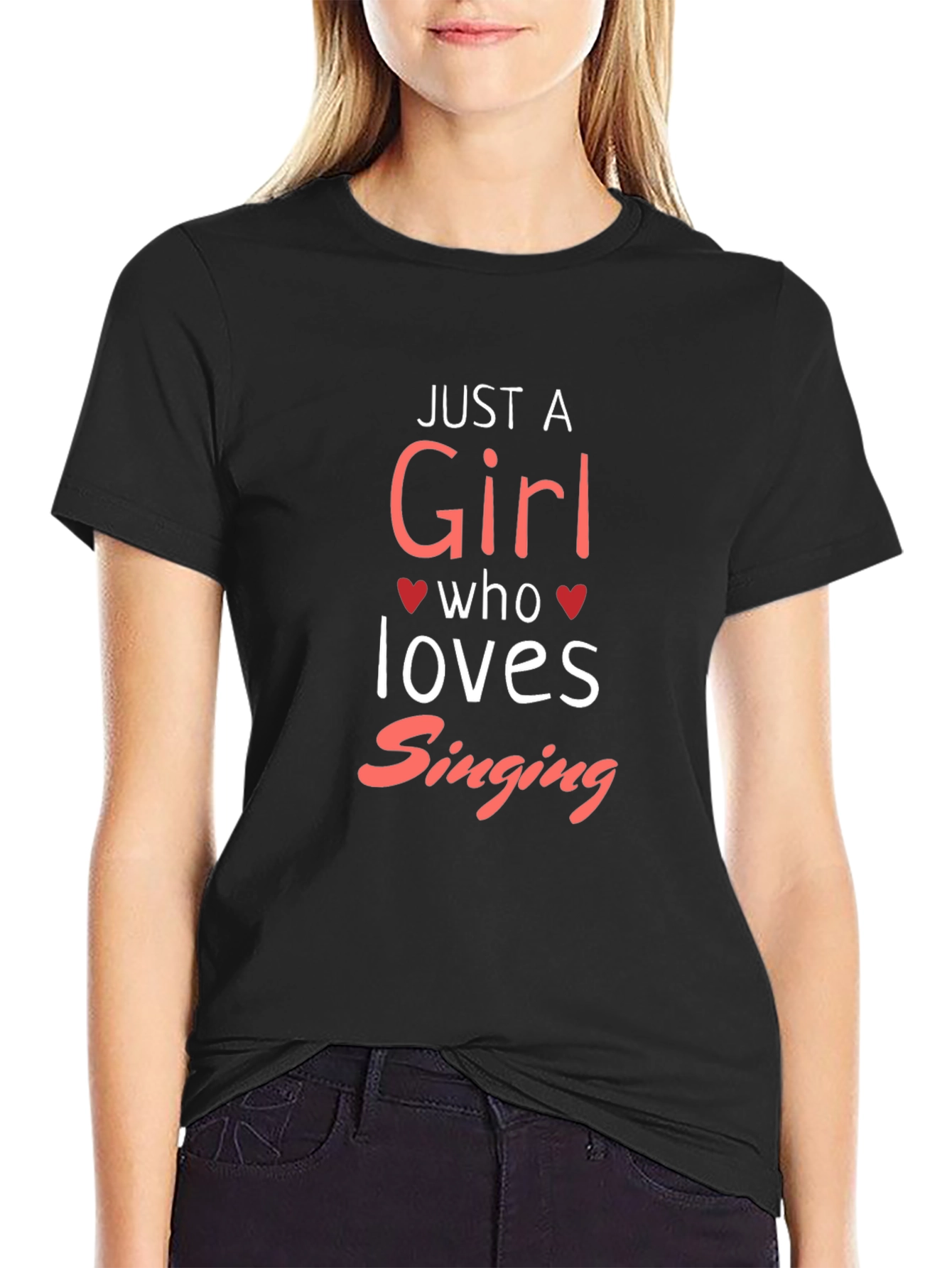 Just a Girl Who Loves Singing Black T-Shirt