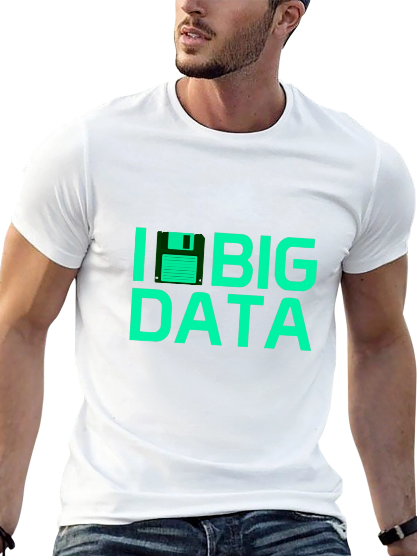 I Floppy Disk Big Data Tee - Black T-Shirt