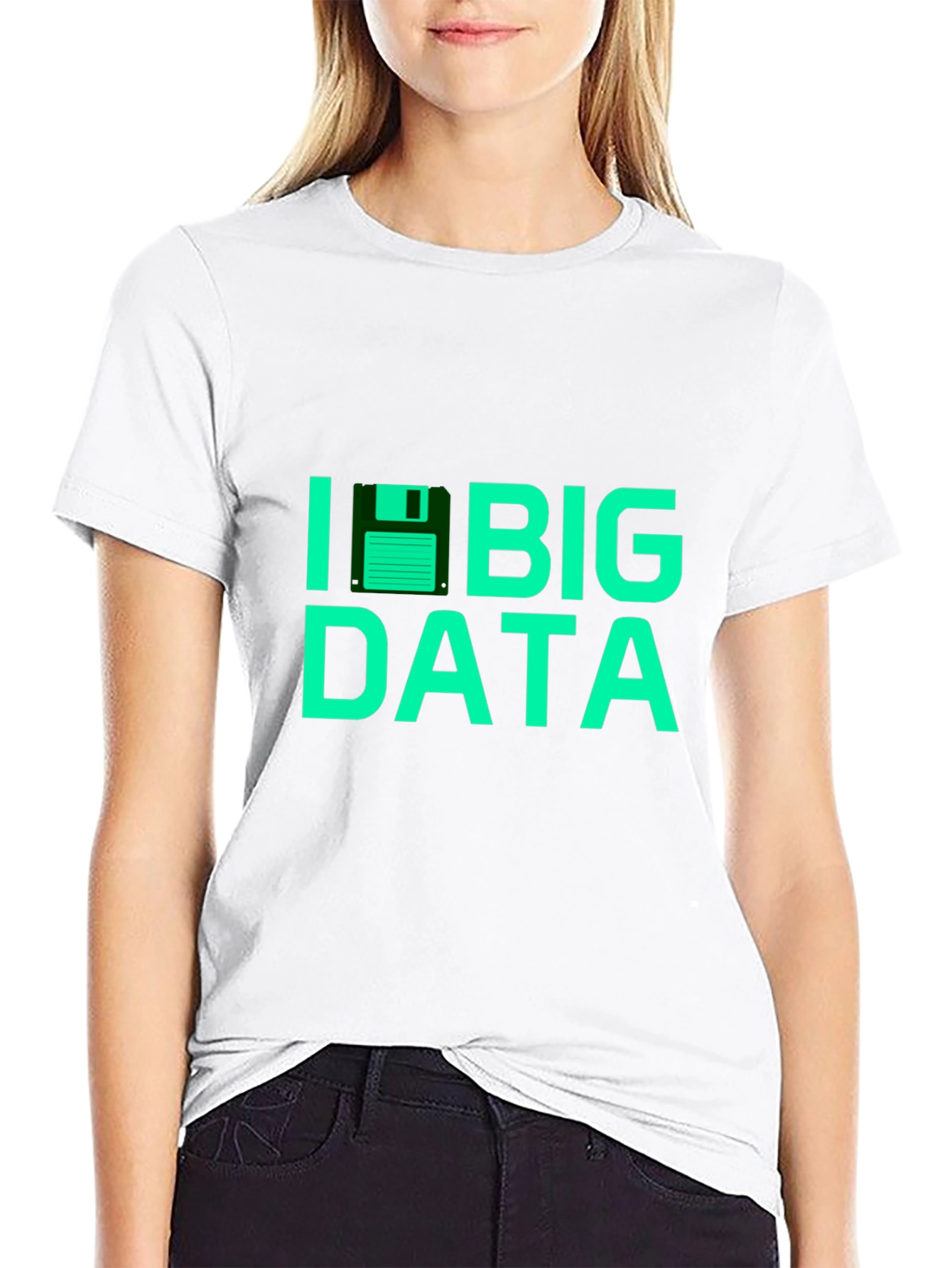 I Floppy Disk Big Data Tee - Black T-Shirt
