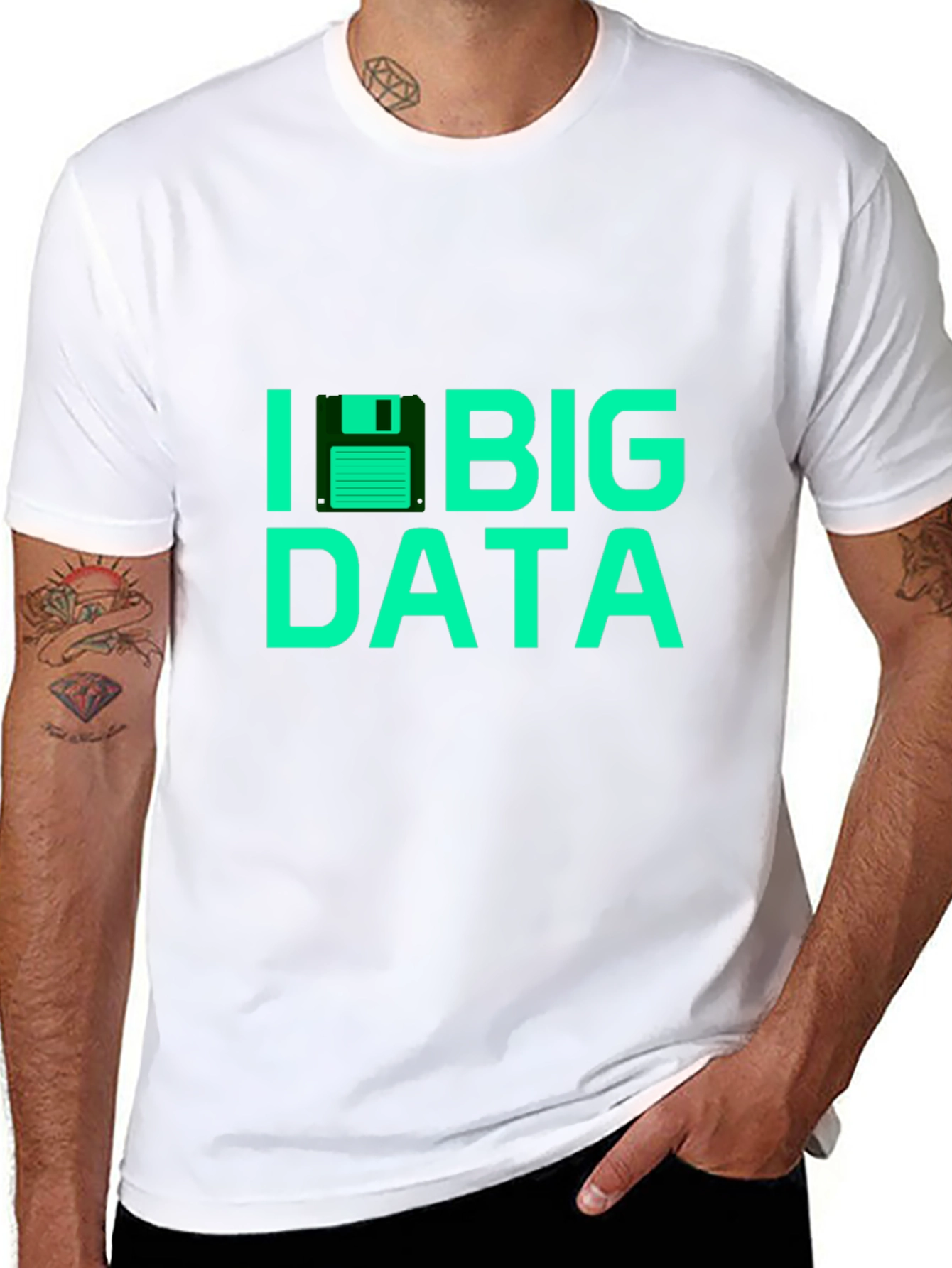 I Floppy Disk Big Data Tee - Black T-Shirt