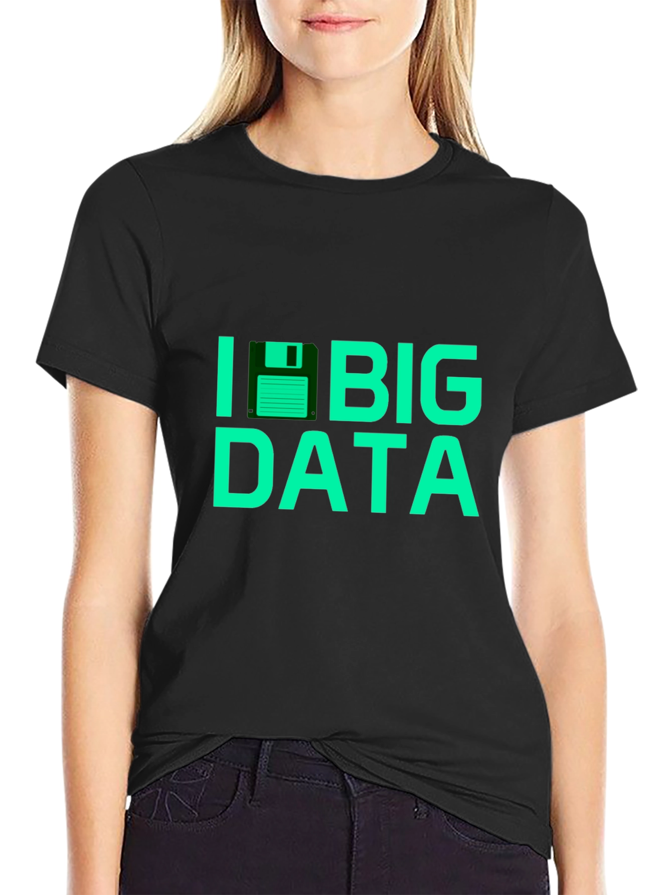 I Floppy Disk Big Data Tee - Black T-Shirt