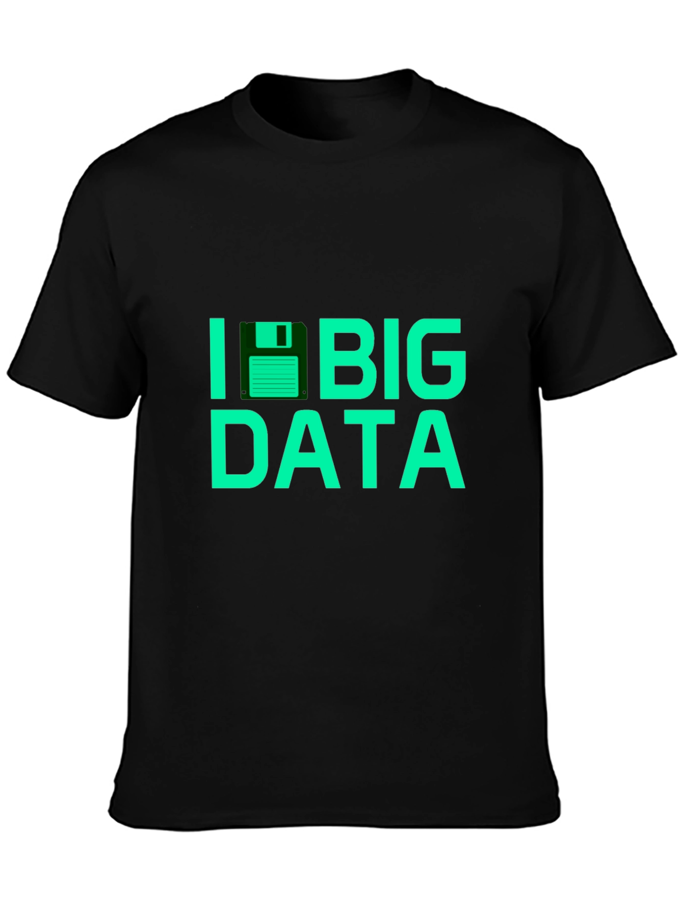 I Floppy Disk Big Data Tee - Black T-Shirt