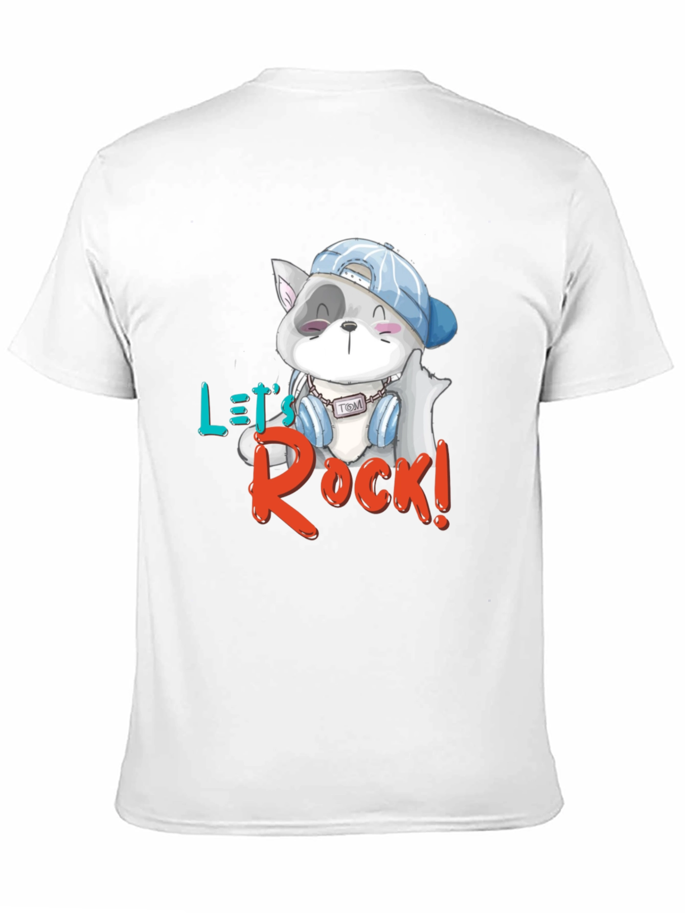 Lets Rock T-Shirt - Cartoon Cat Graphic Tee