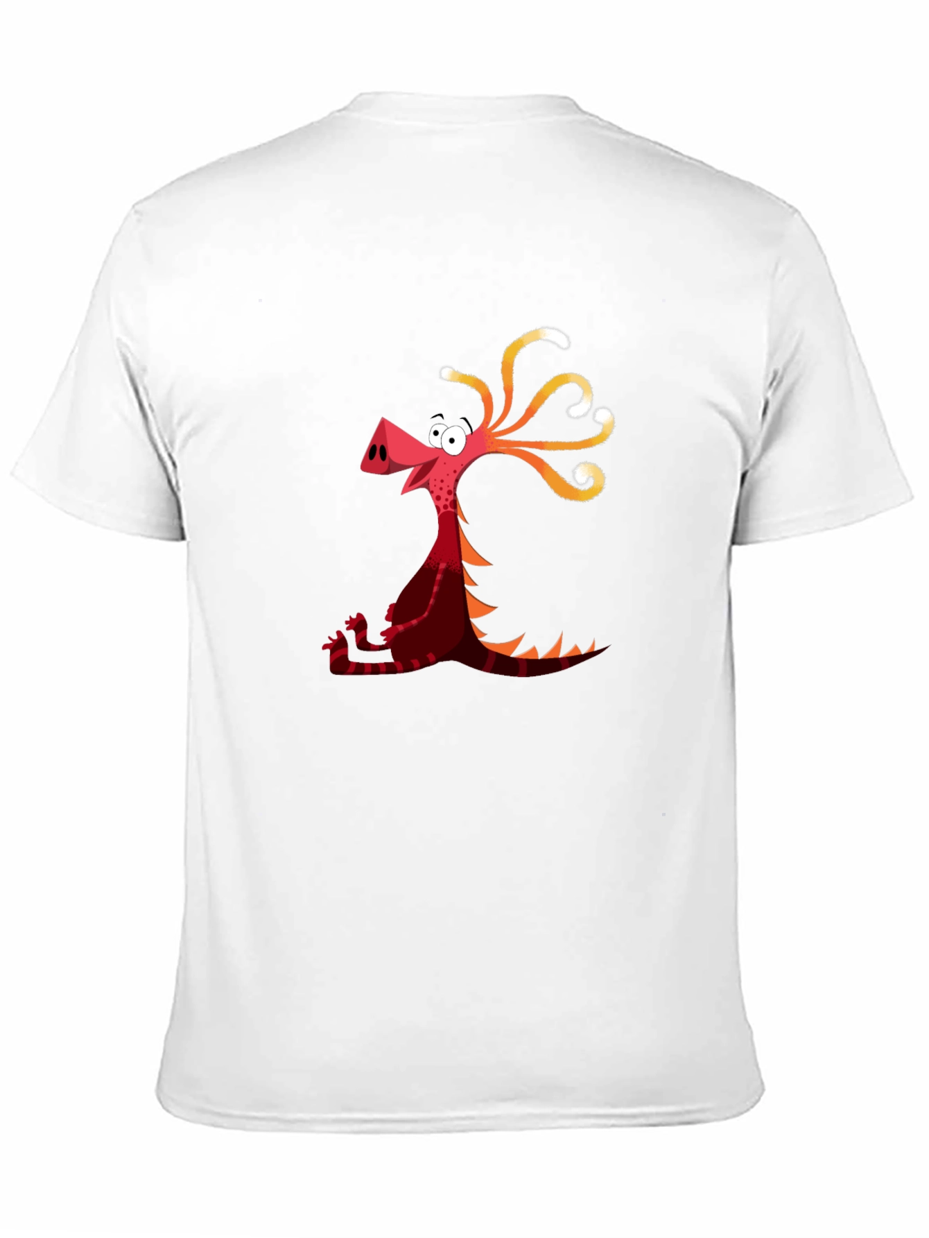 Cartoon Dragon Graphic Tee - Black Casual T-Shirt