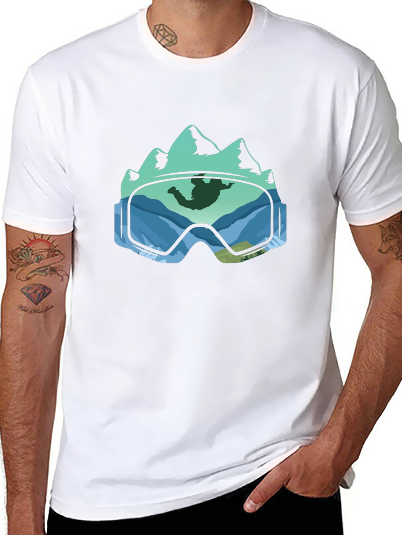 Mountain Goggles Skydiver T-Shirt - Adventure Ready