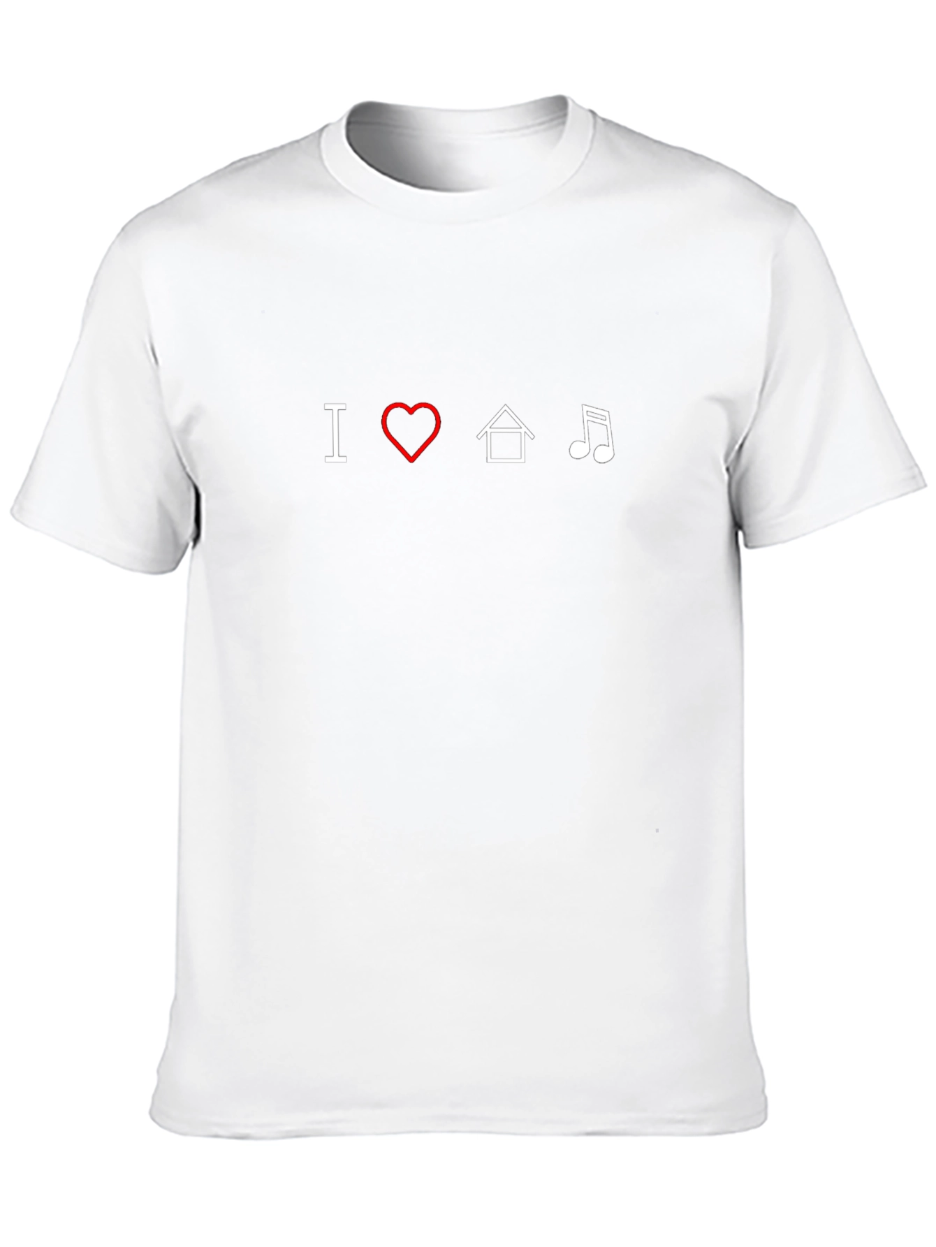 I Love House Music Black Graphic Tee