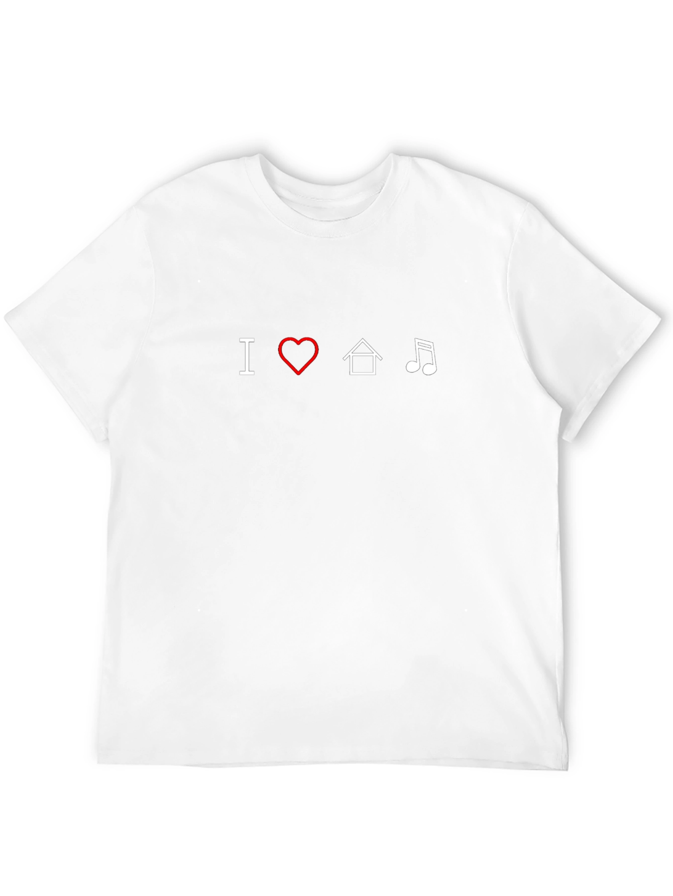 I Love House Music Black Graphic Tee