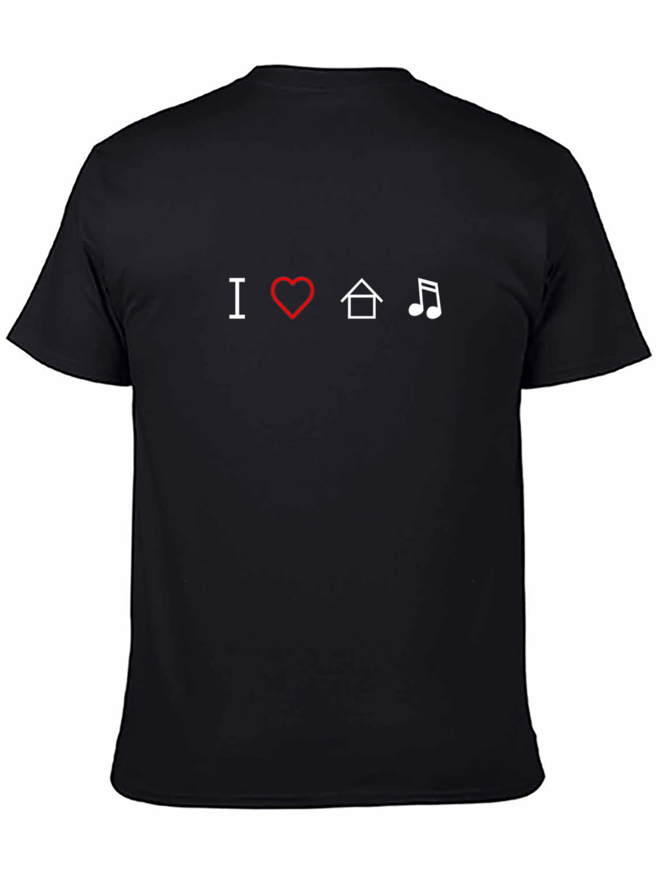 I Love House Music Black Graphic Tee
