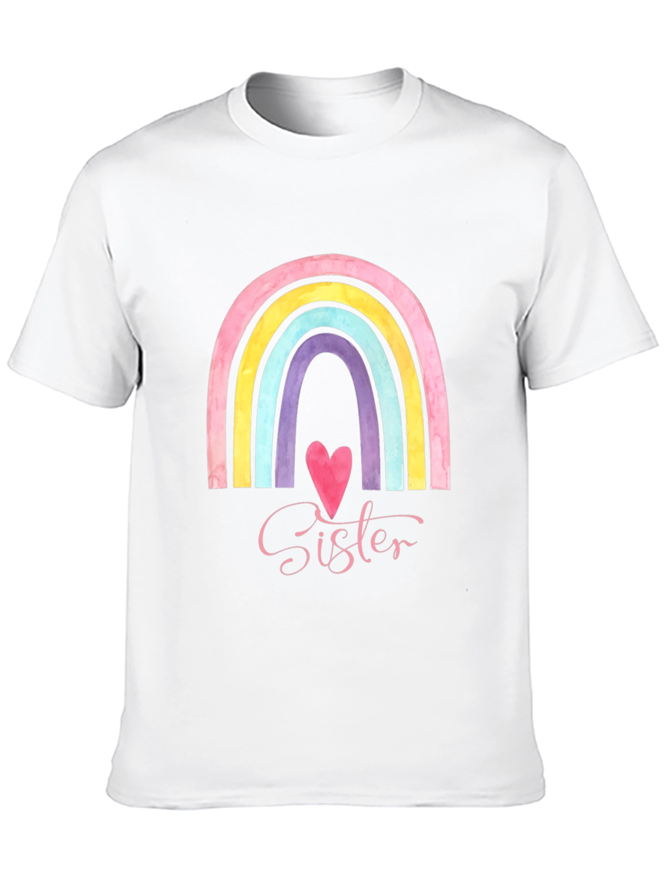Sister Rainbow Heart Graphic Tee