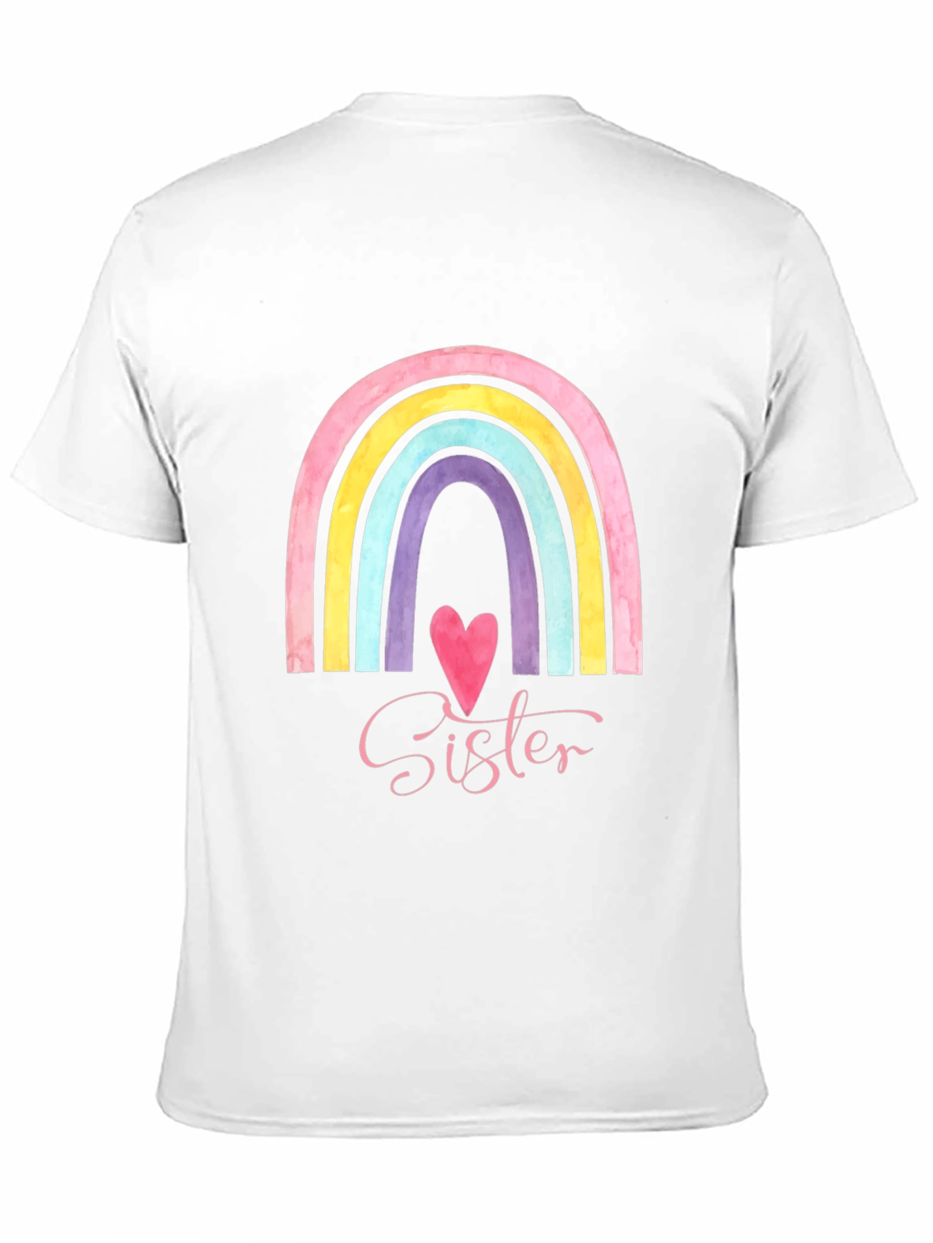 Sister Rainbow Heart Graphic Tee