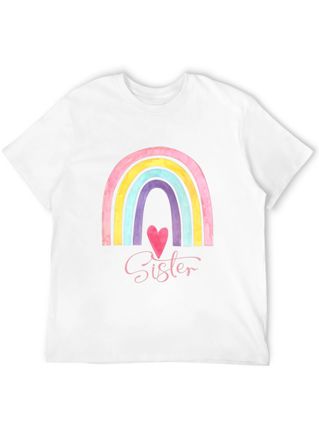 Sister Rainbow Heart Graphic Tee
