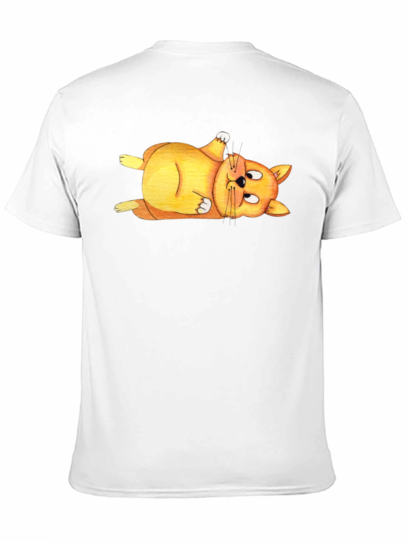 Lazy Cat T-Shirt - Black Crew Neck Tee