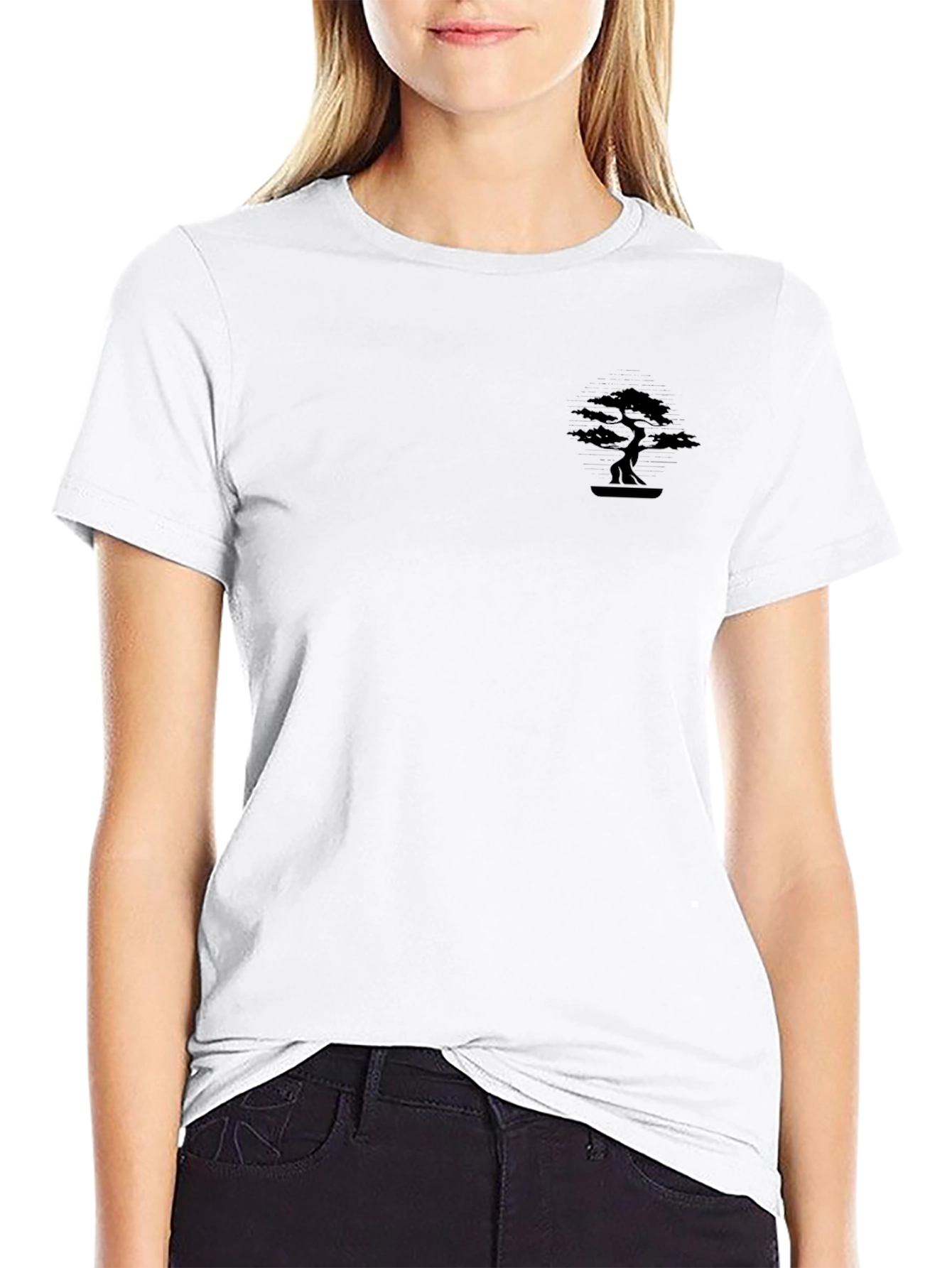 Mens Black Bonsai Tree Graphic T-Shirt