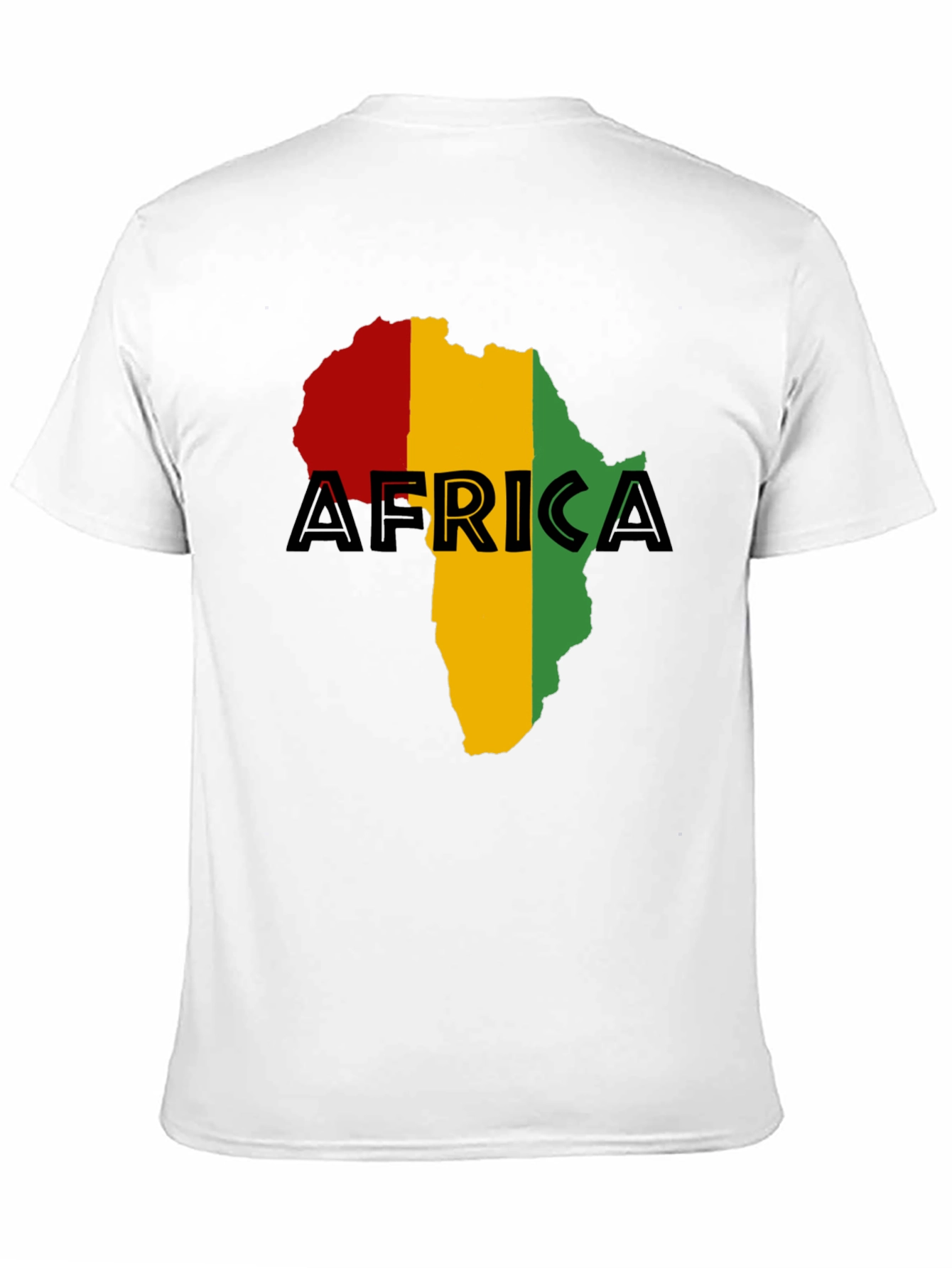 Africa Map Black T-Shirt - Red Yellow Green Rasta