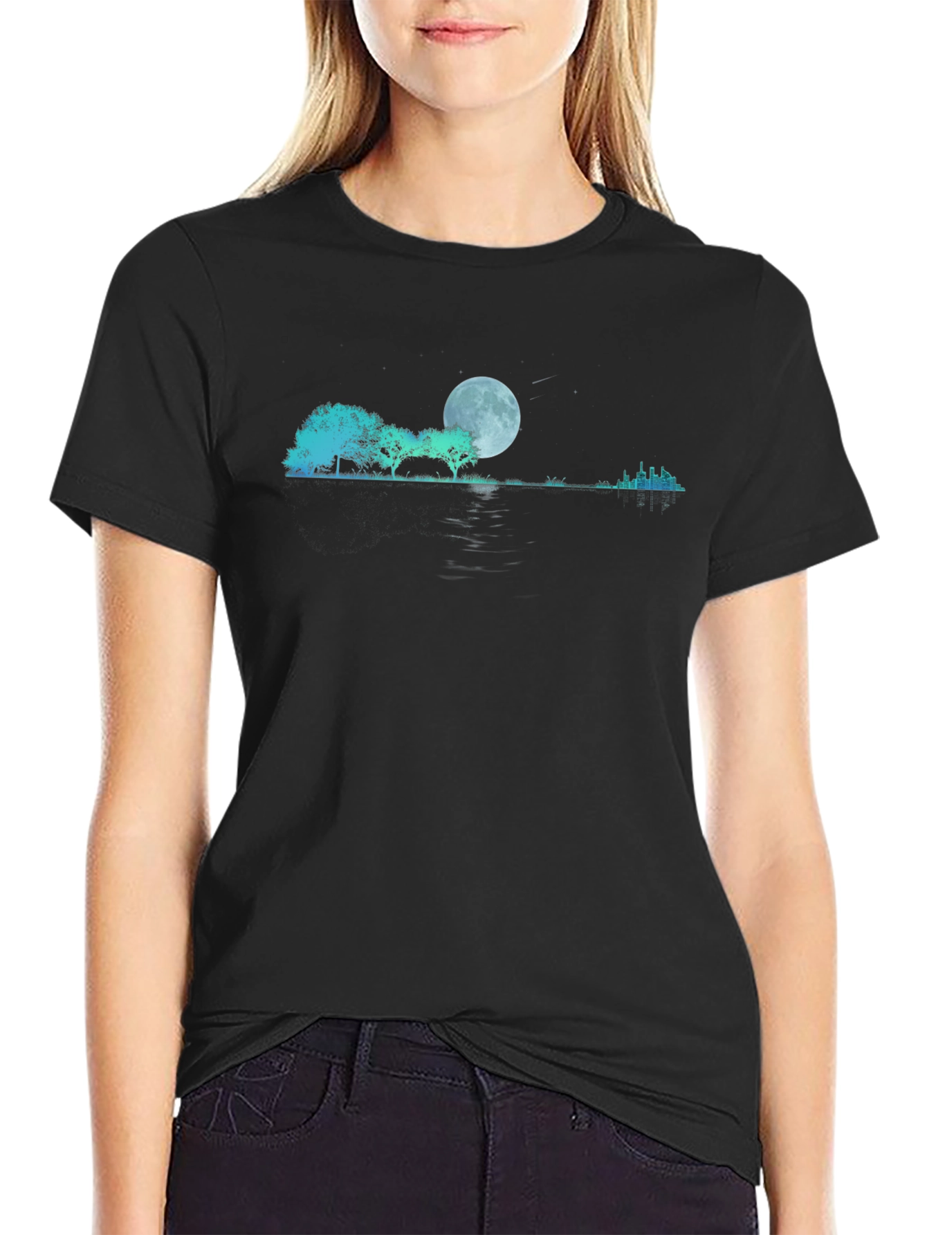 Moonlit Landscape Graphic T-Shirt