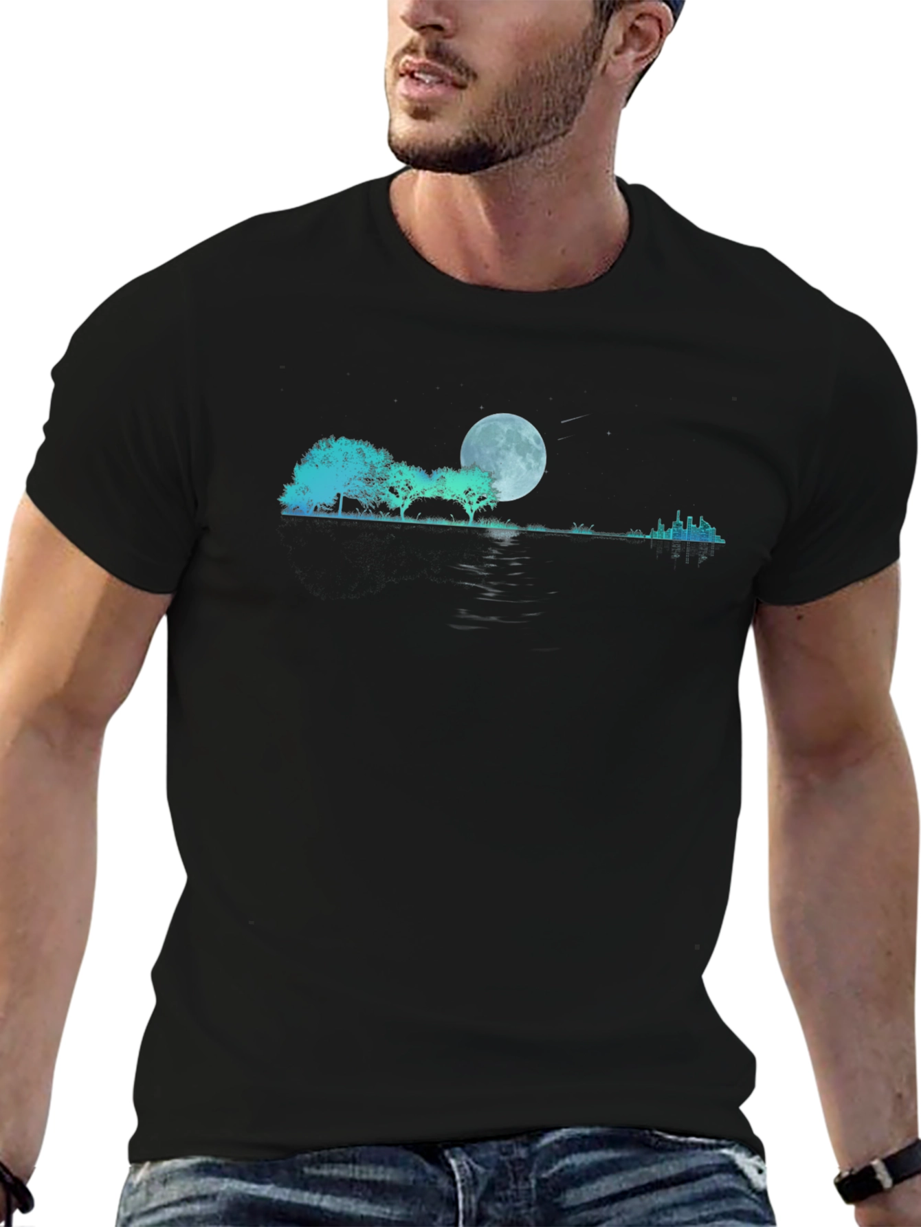 Moonlit Landscape Graphic T-Shirt