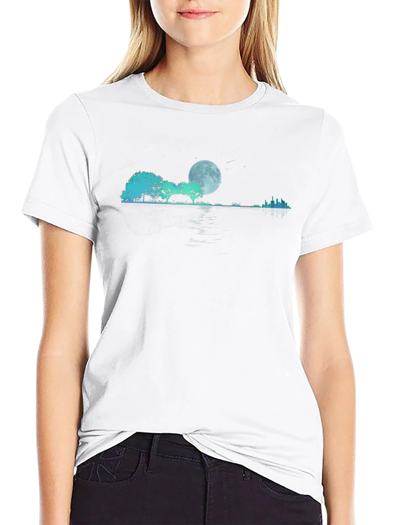 Moonlit Landscape Graphic T-Shirt