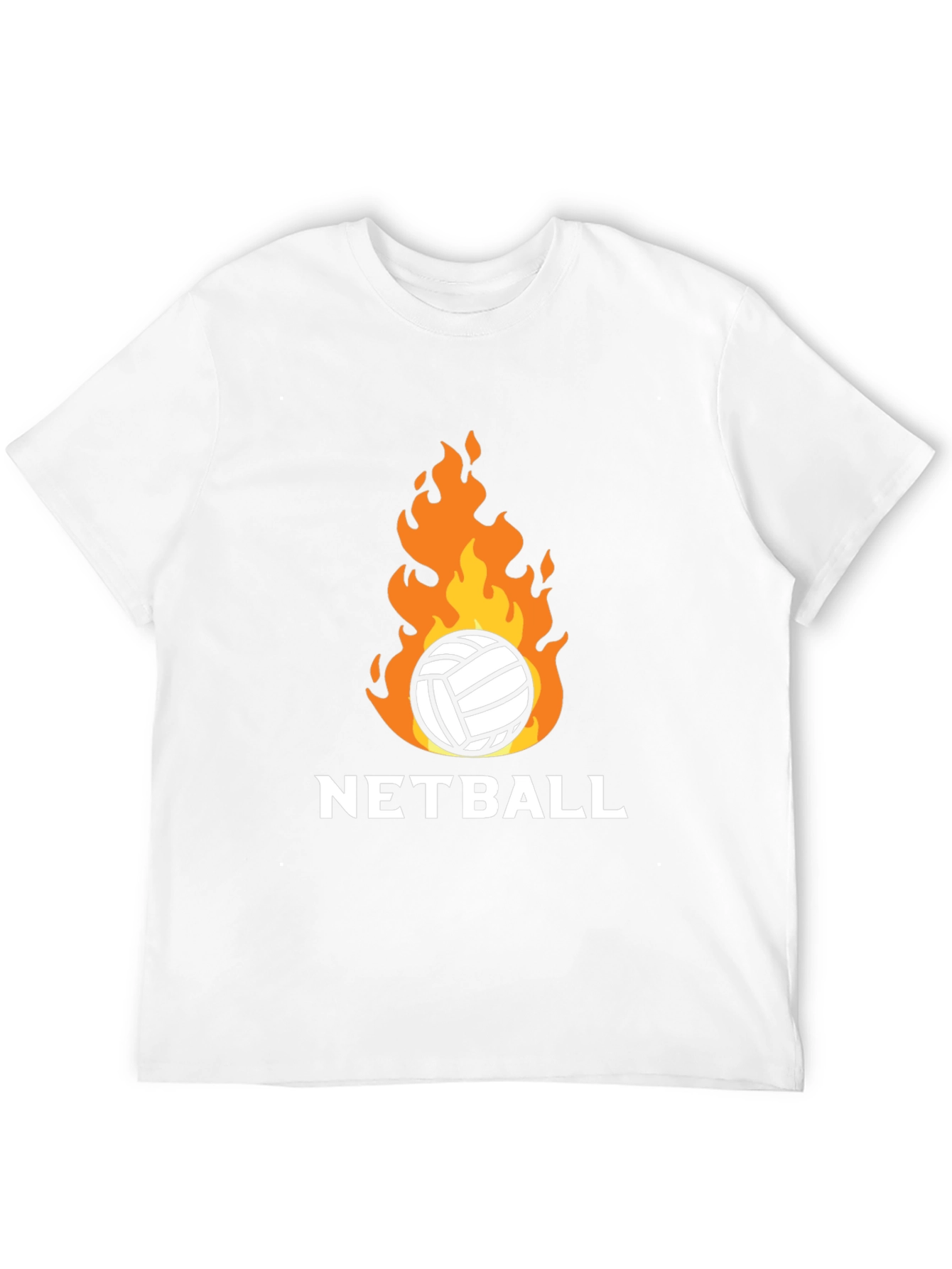 Netball on Fire Graphic Tee - Black Cotton T-Shirt