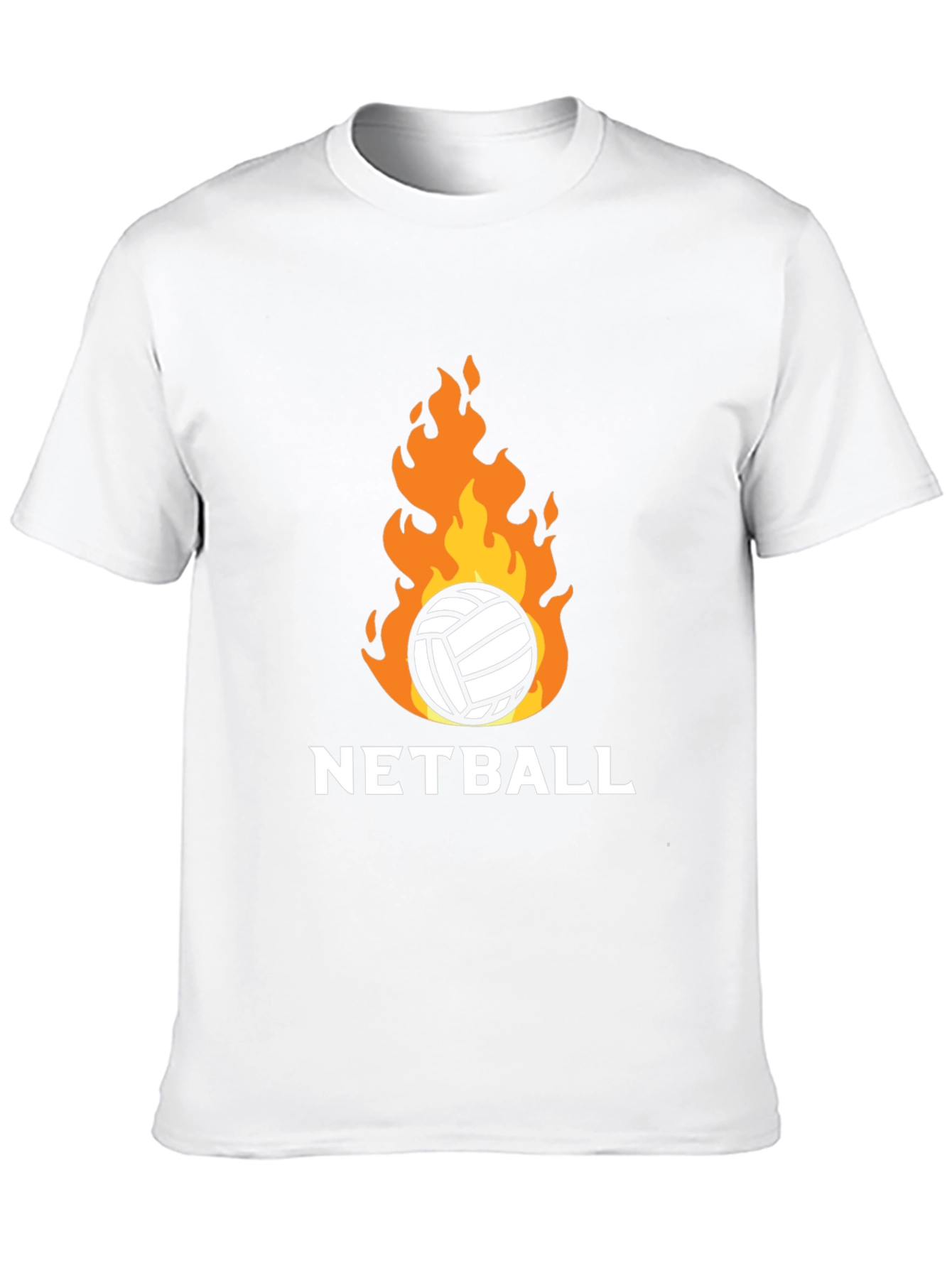 Netball on Fire Graphic Tee - Black Cotton T-Shirt