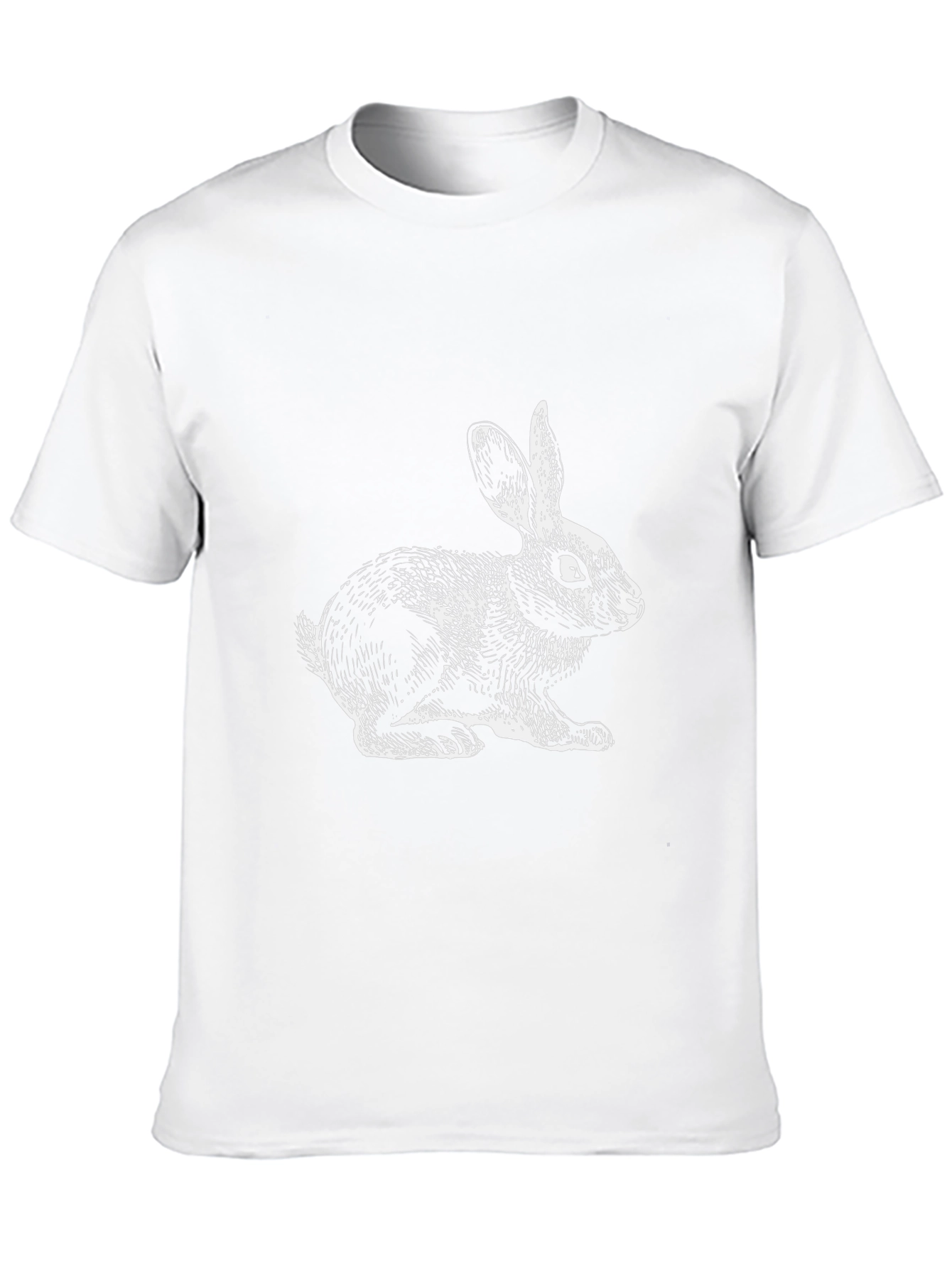 Black T-Shirt with Rabbit Graphic