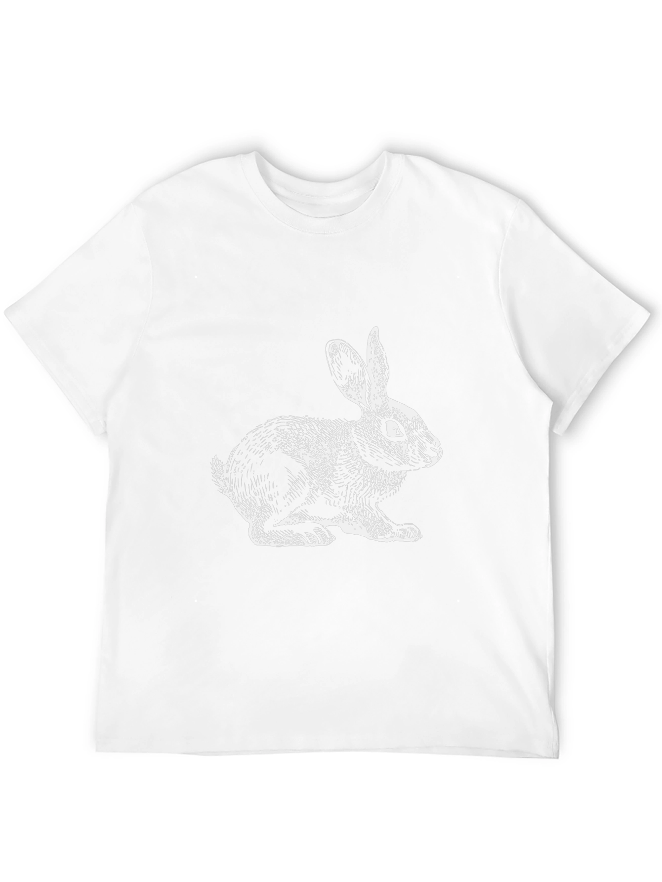 Black T-Shirt with Rabbit Graphic