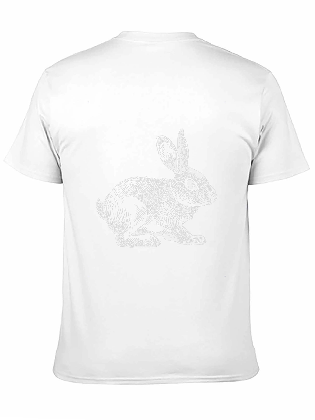 Black T-Shirt with Rabbit Graphic