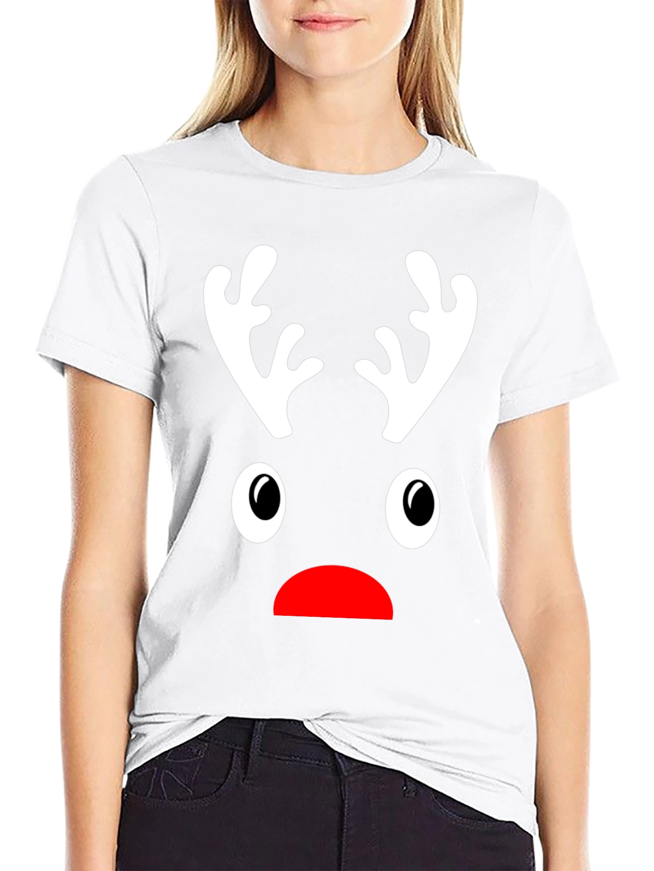 Funny Reindeer Face Christmas T-Shirt