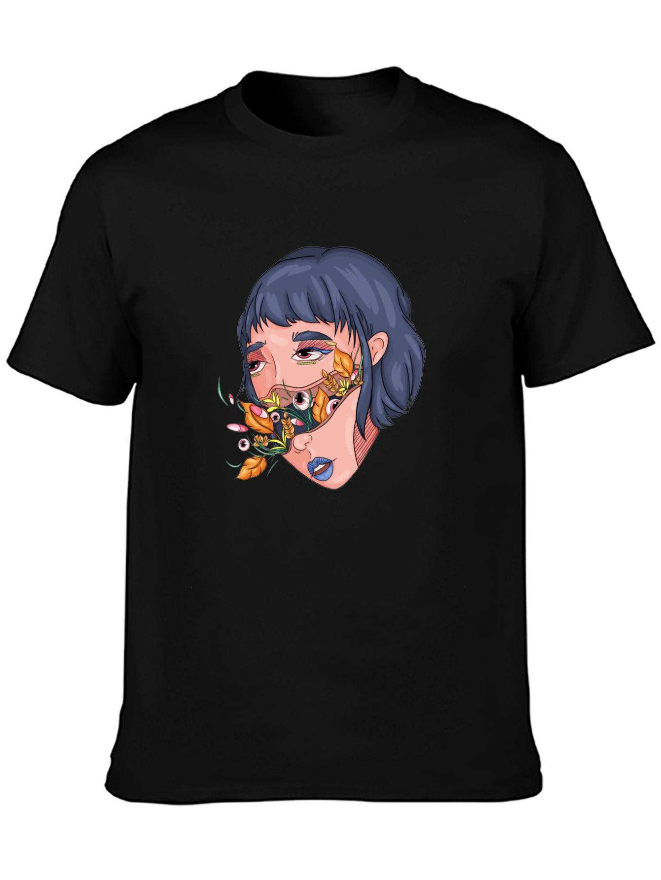 Artistic Graphic Print T-Shirt - Surreal Girl Design
