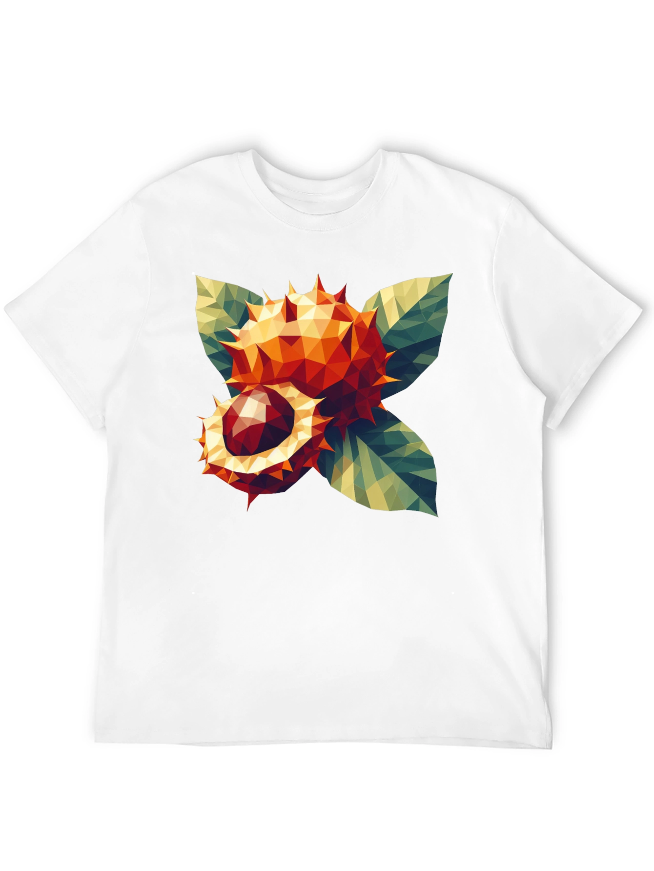 Geometric Chestnut Print Black T-Shirt