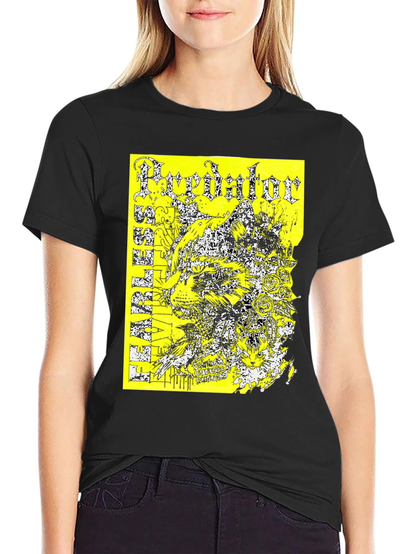 Predator Graphic Print T-Shirt - Black