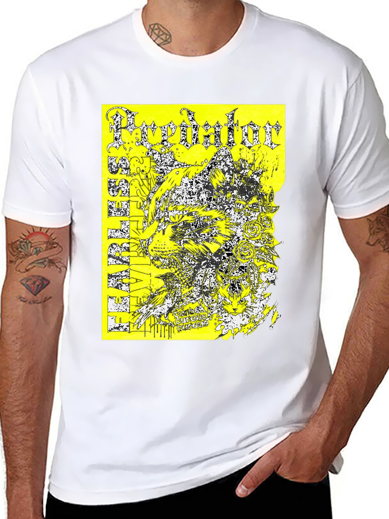 Predator Graphic Print T-Shirt - Black